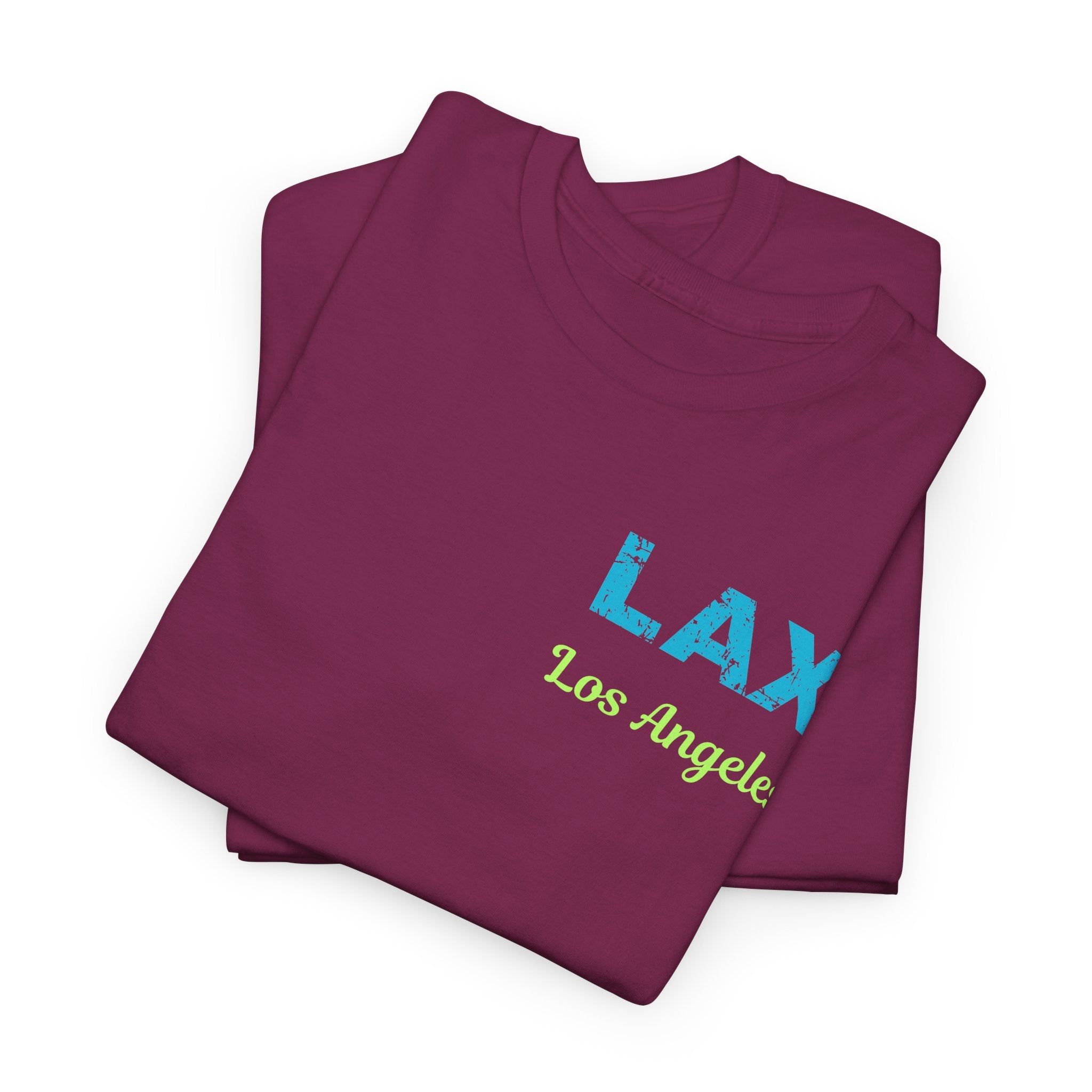 Distressed Letter LAX Los Angeles International Airport  Unisex Heavy Cotton Tee Shirt