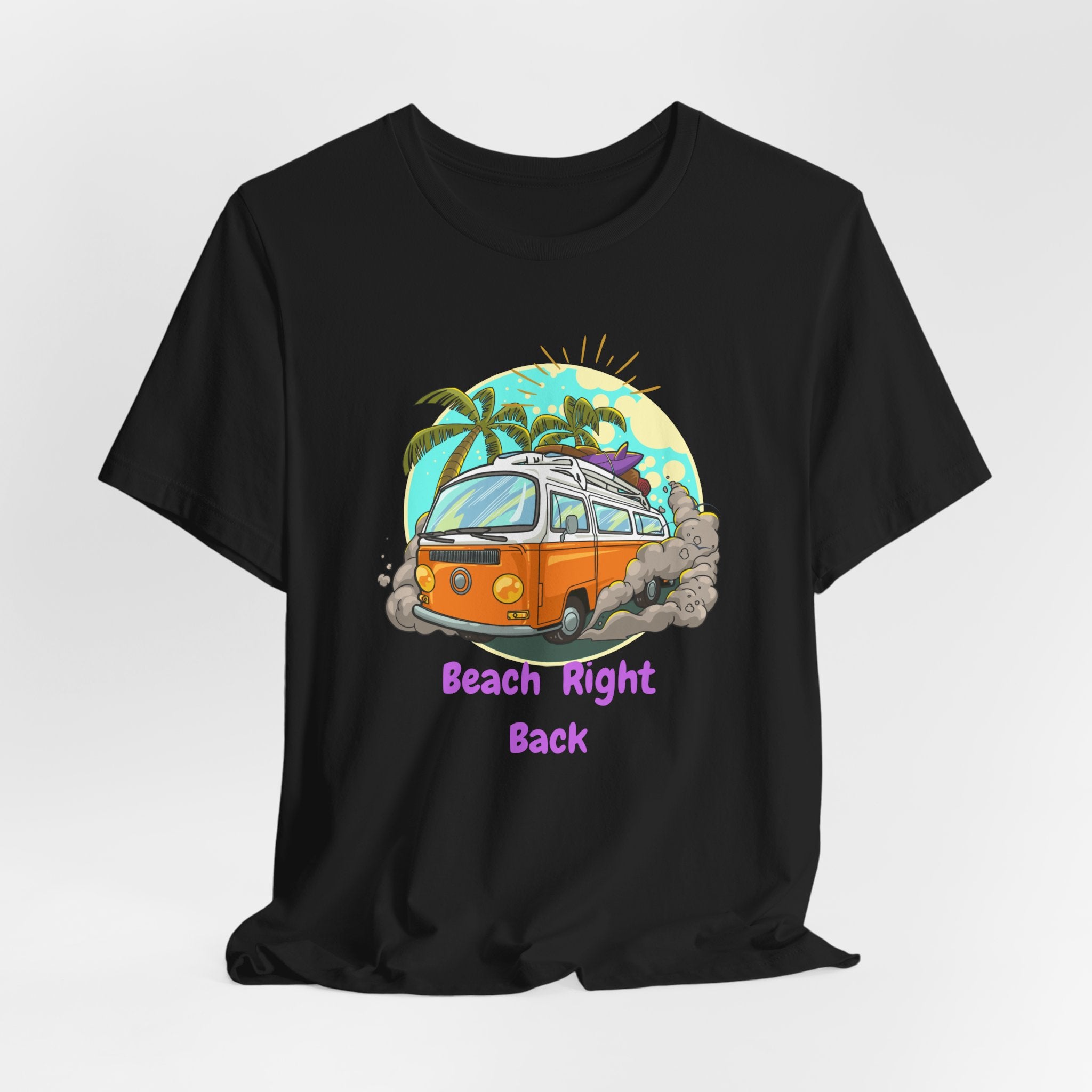 Retro VW Bus Beach Right Back Unisex Heavy Cotton Tee Shirt Design, Summer Shirt, Travel Tee, Casual Wear, Vacation Gift, Beach Holiday Clothing
