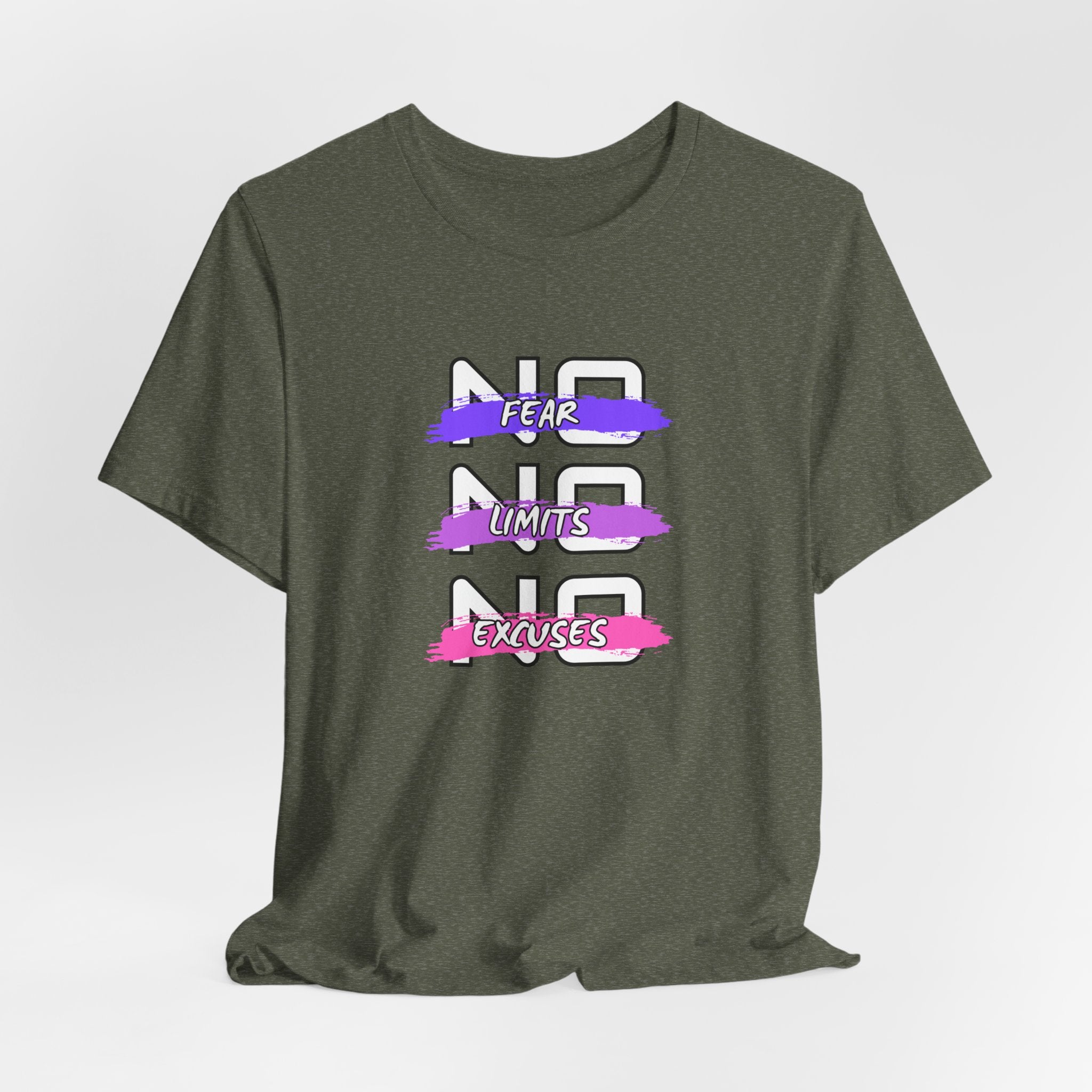 Motivational Graphic Unisex Tee - "No Limits, No Excuses"  Jersey Short Sleeve Shirt, Fitness Apparel, Workout Gear, Inspirational Tee, [...]