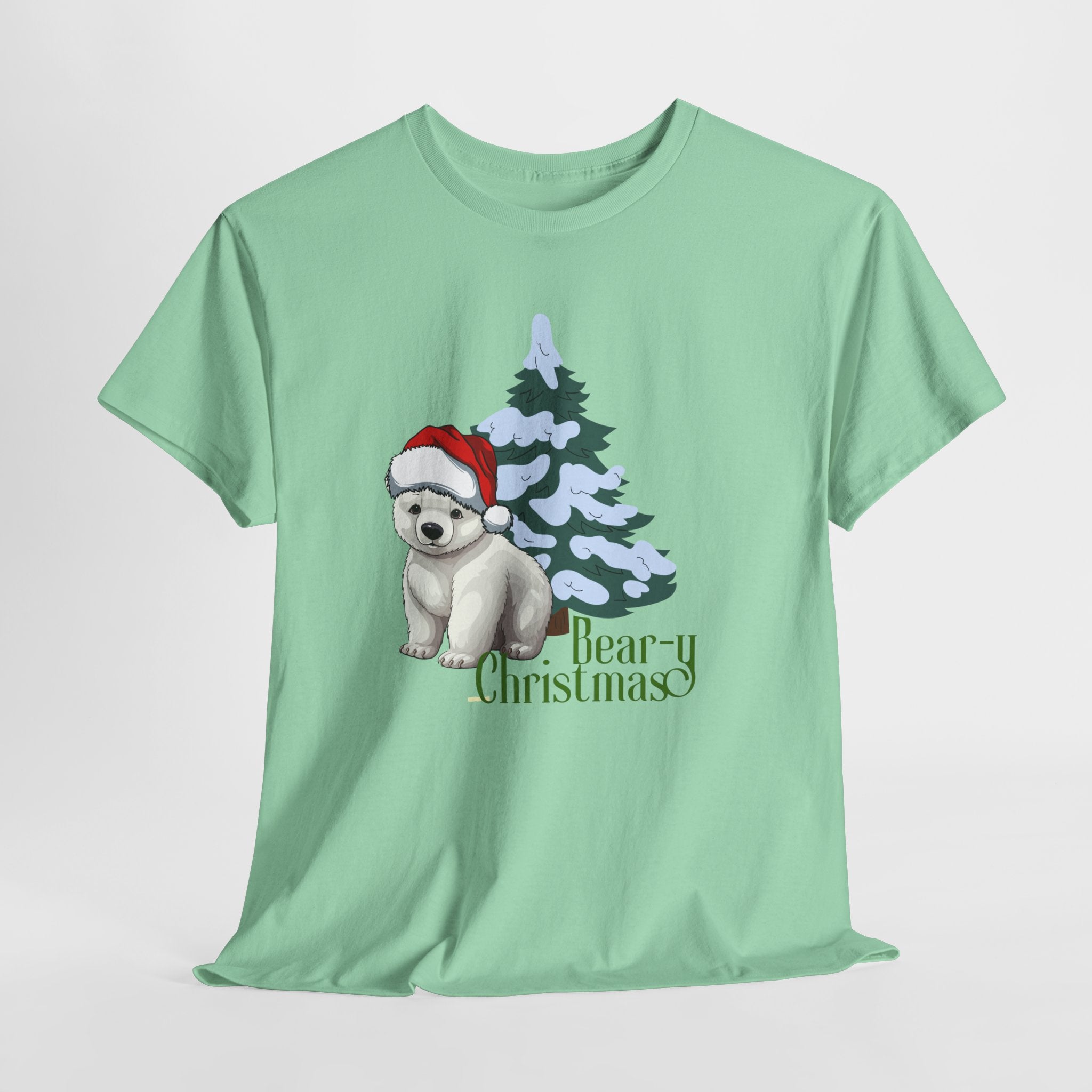 Festive Merry Bear-y Christmas Unisex Heavy Cotton Tee, LGBTQIA+ Community Fun