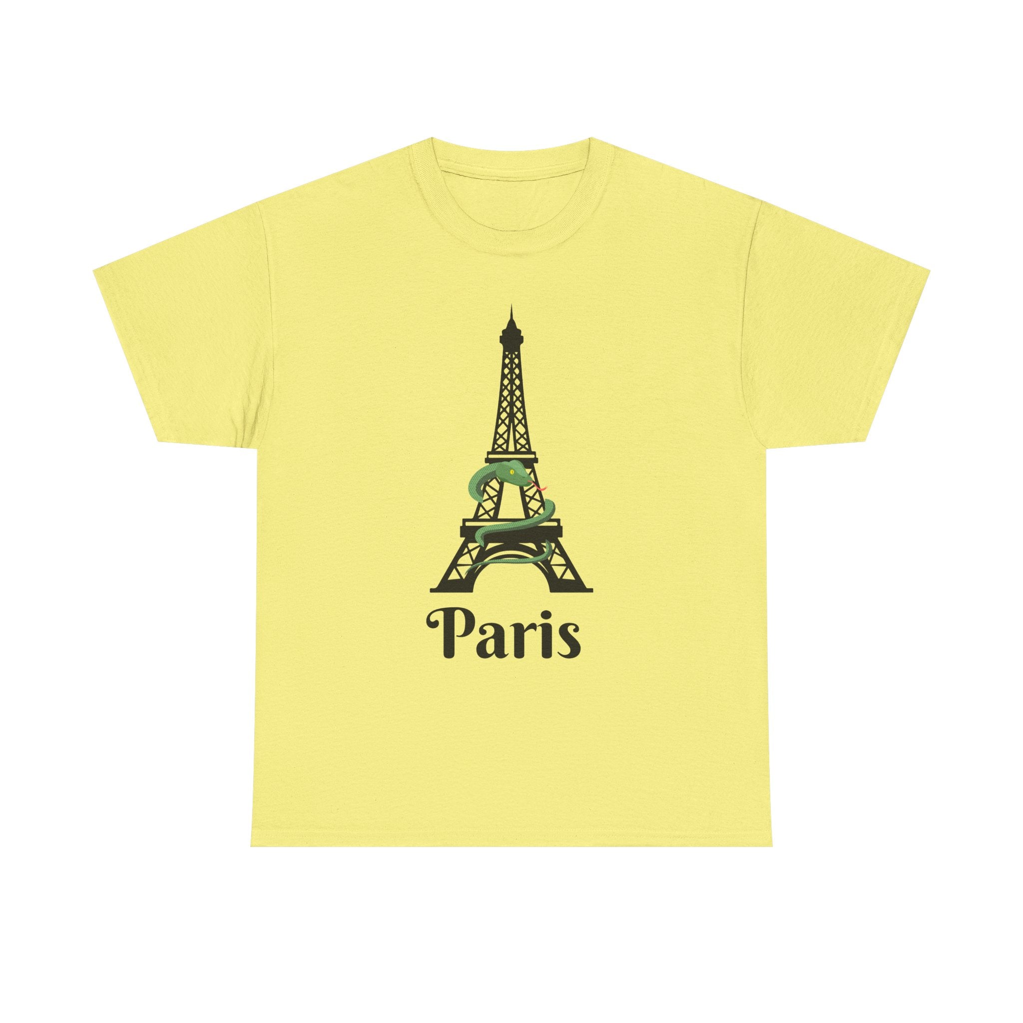 Fun and Quirky Paris Eiffel Tower Graphic Unisex Heavy Cotton Tee Shirt