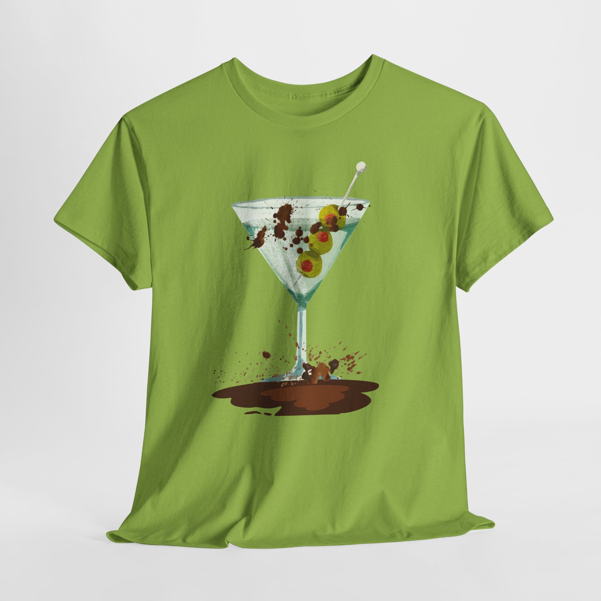 Fun Graphic "Dirty Martini" Unisex Heavy Cotton T-Shirt — Contemporary Graphic Cocktail Culture