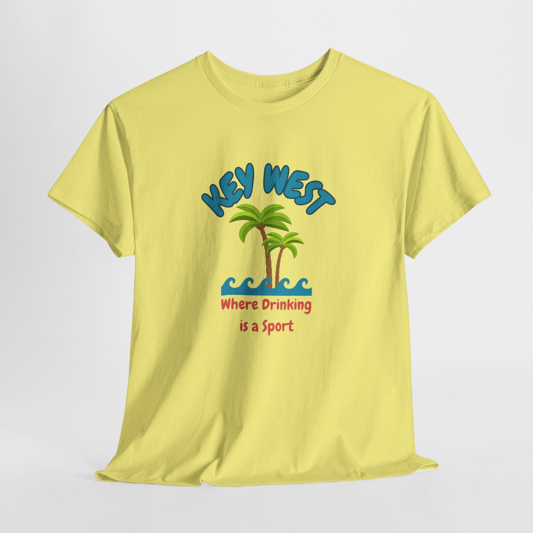 Funny Key West Drinking Unisex Heavy Cotton Tee, Beach Vibe Shirt, Summer Vacation Apparel, Gift for Travelers, Fun Drinking Sport Tee