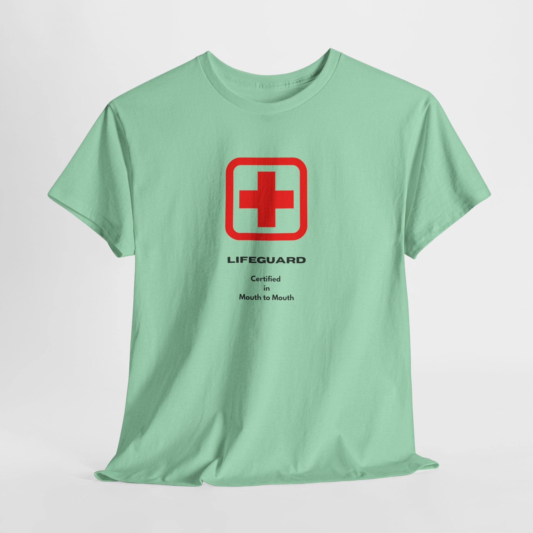 Fun Flirty Lifeguard Unisex Heavy Cotton Tee — Certified in Mouth to Mouth Graphic T-Shirt