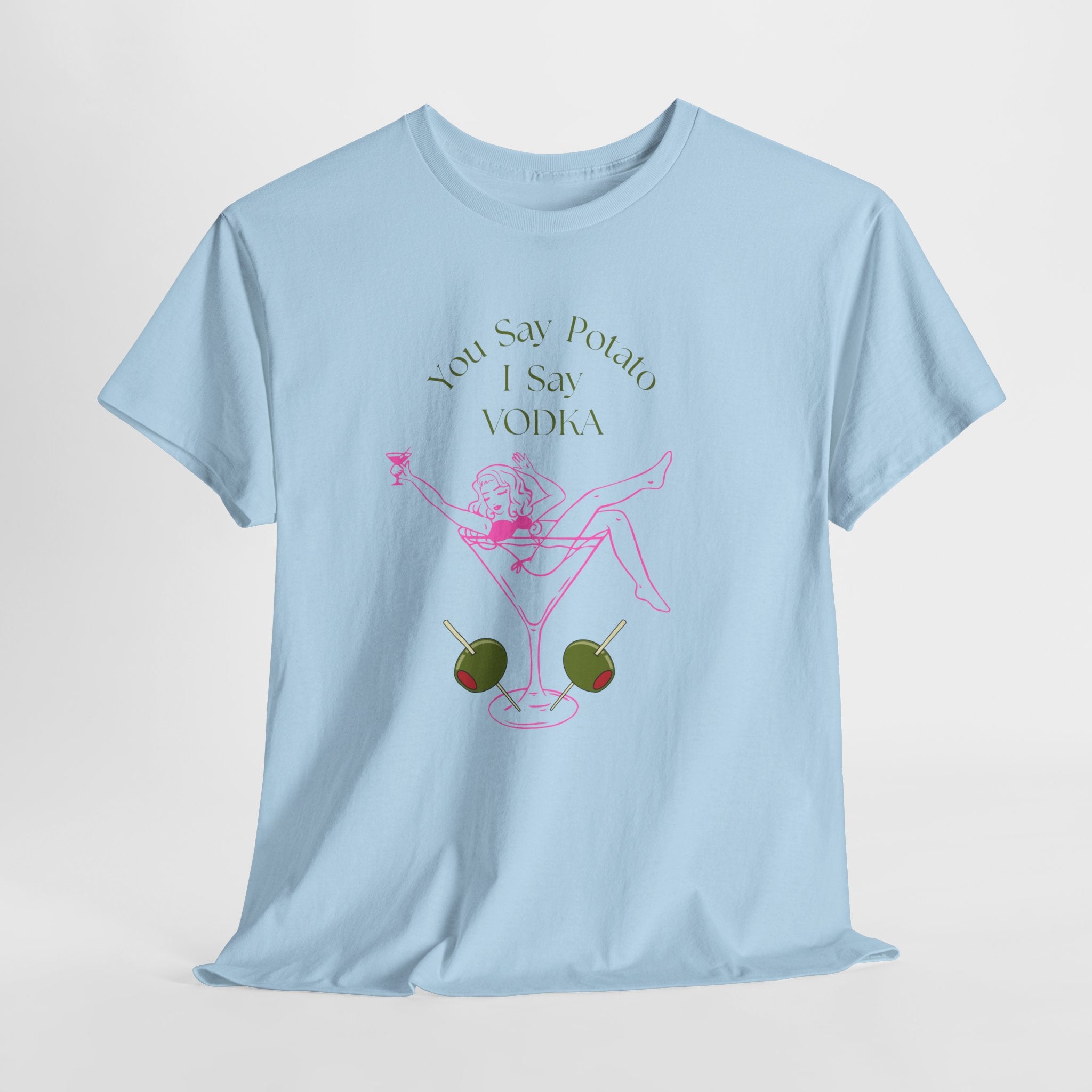 Fun Graphic  Martini Lady Coctail Culture Unisex Heavy Cotton  Tee