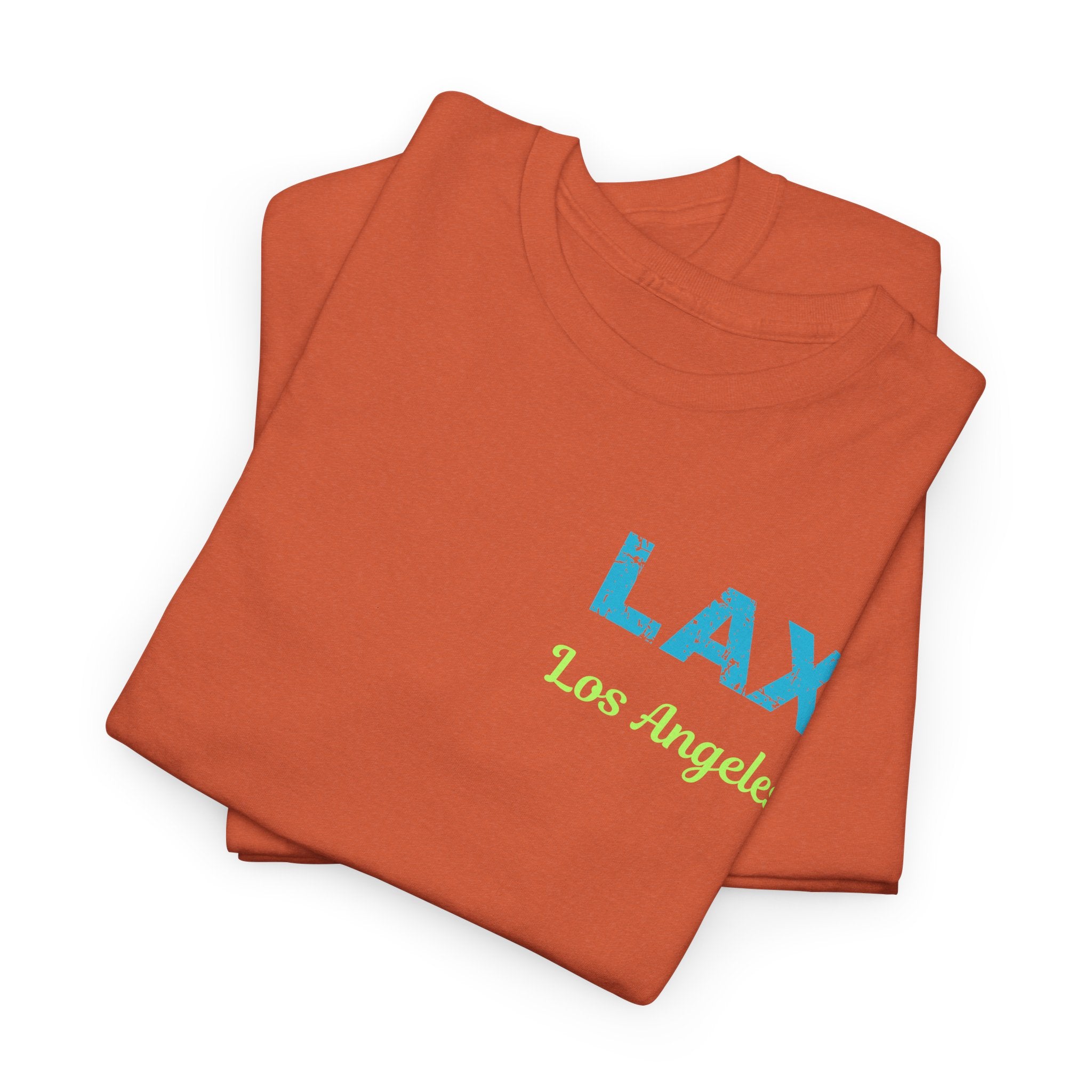 Distressed Letter LAX Los Angeles International Airport  Unisex Heavy Cotton Tee Shirt
