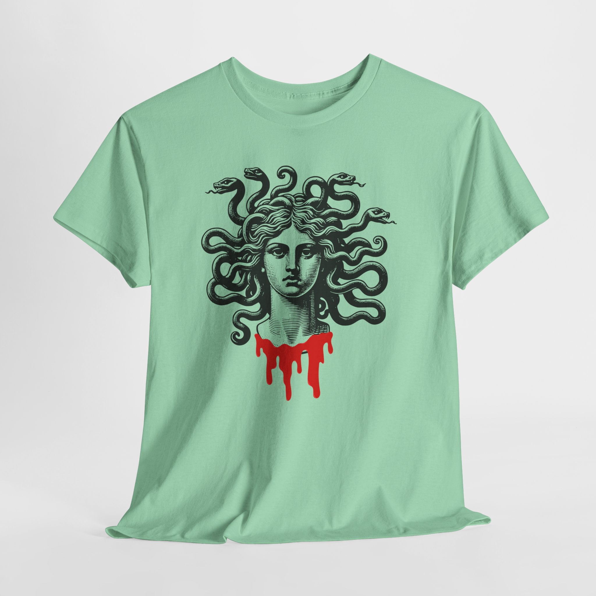 Medusa Graphic Unisex Heavy Cotton Tee - Horror-Inspired Art Shirt