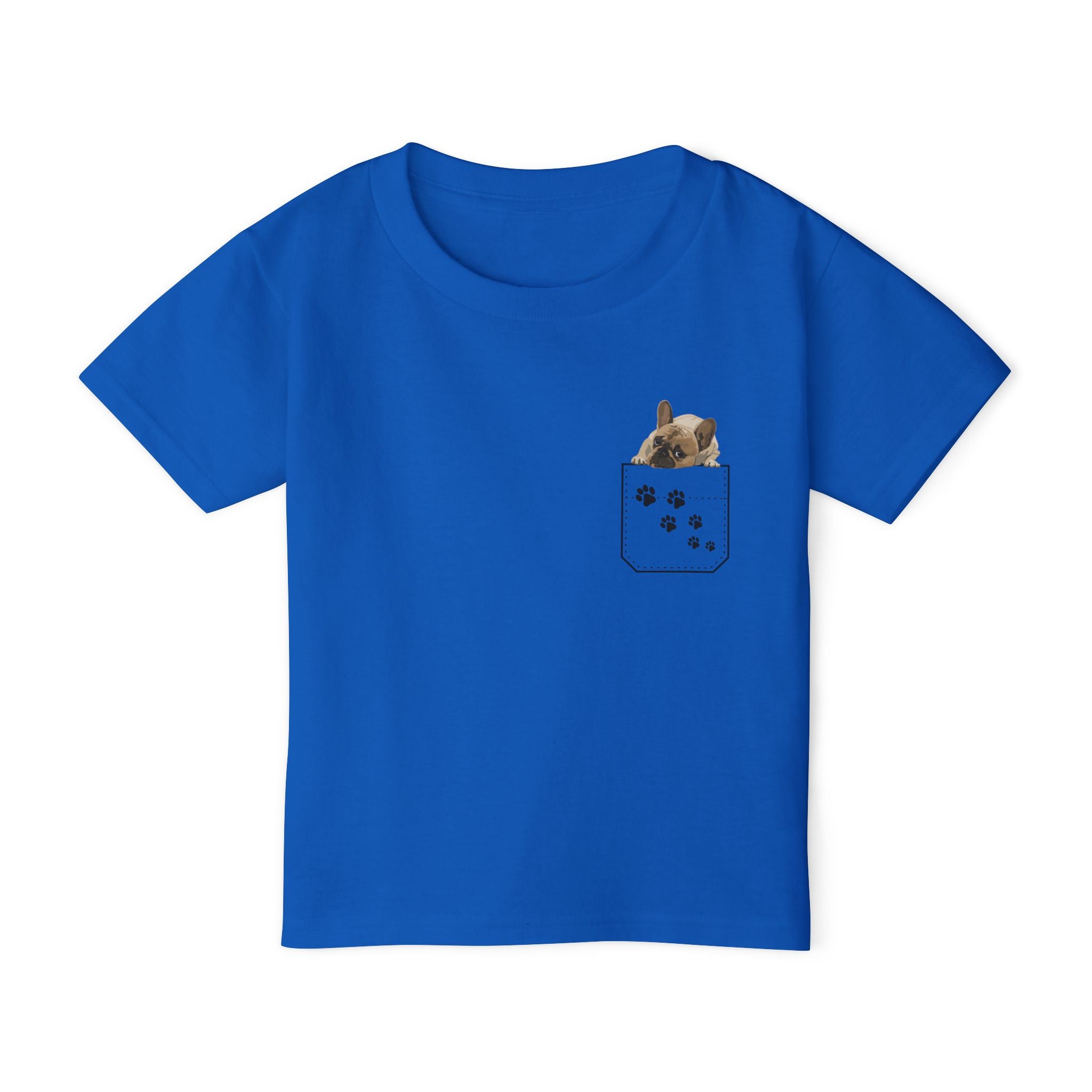 Cute and Fun Pocket Pet (Dog) Unisex Heavy Cotton Toddler T-Shirt  The Shirt Does NOT have a Pocket.  The Pocket is part of the Artwork