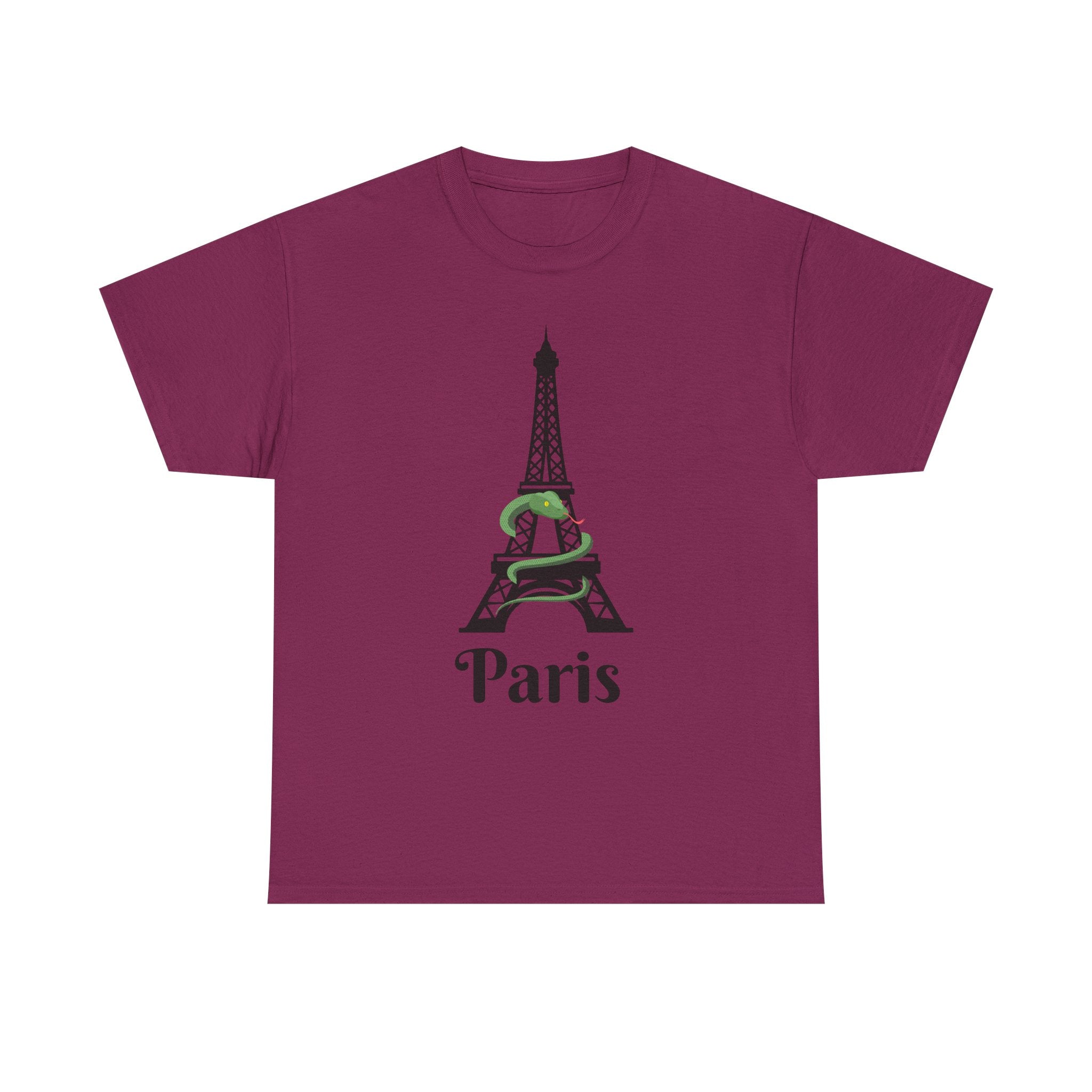 Fun and Quirky Paris Eiffel Tower Graphic Unisex Heavy Cotton Tee Shirt