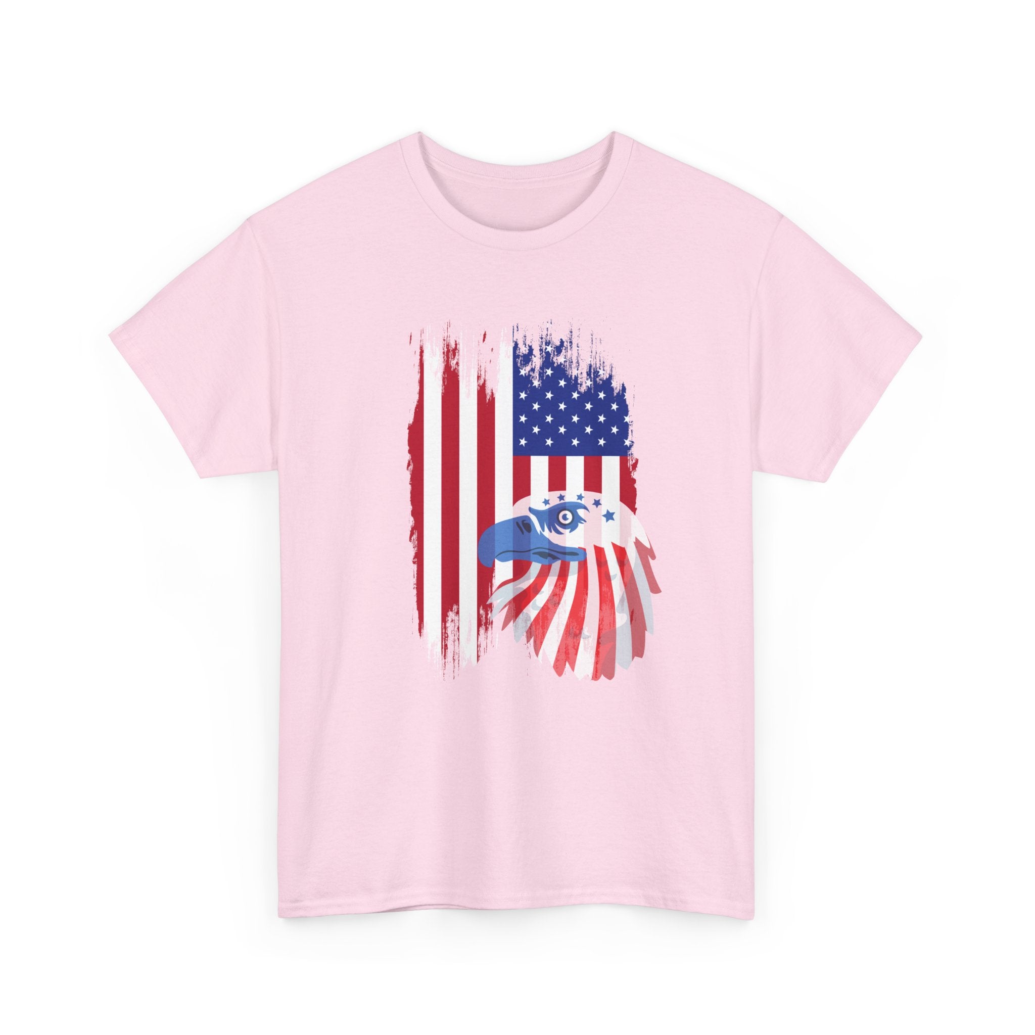 Patriotic Eagle and Flag  Unisex  Cotton T-Shirt, Casual Wear, Independence Day Gift, American Pride Shirt, 4th of July Outfit