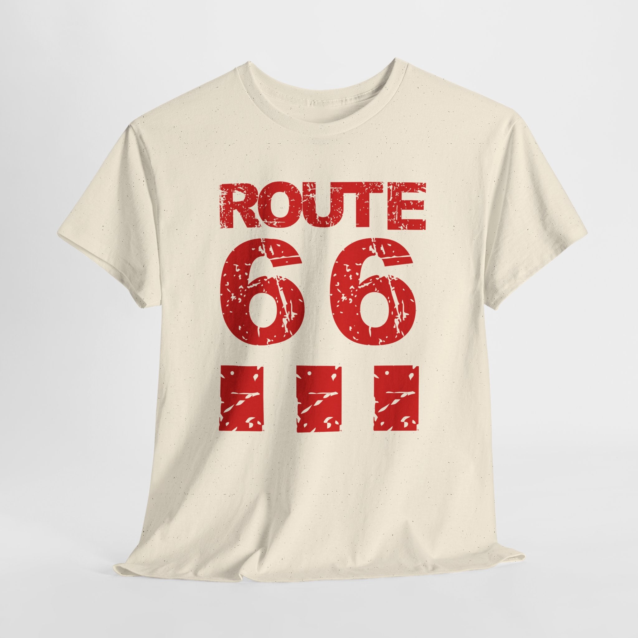 Route 66 Vintage Graphic Unisex Heavy Cotton Tee – Retro Distressed Road Trip T‑Shirt