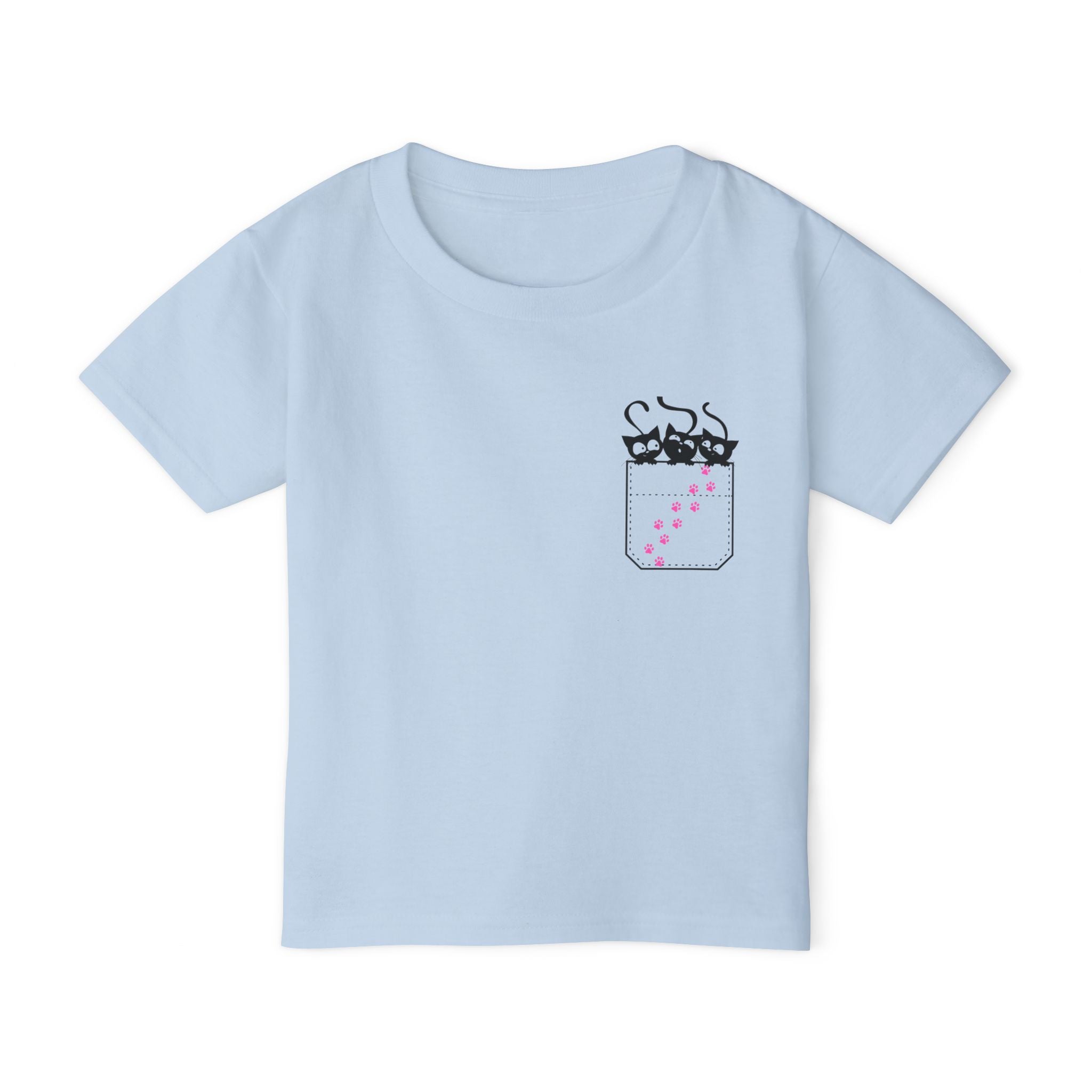 Cute and Playful Pocket Pet (Kittens) Unisex Heavy Cotton Toddler  The Shirt has NO Pocket.  The Pocket is part of the Artwork