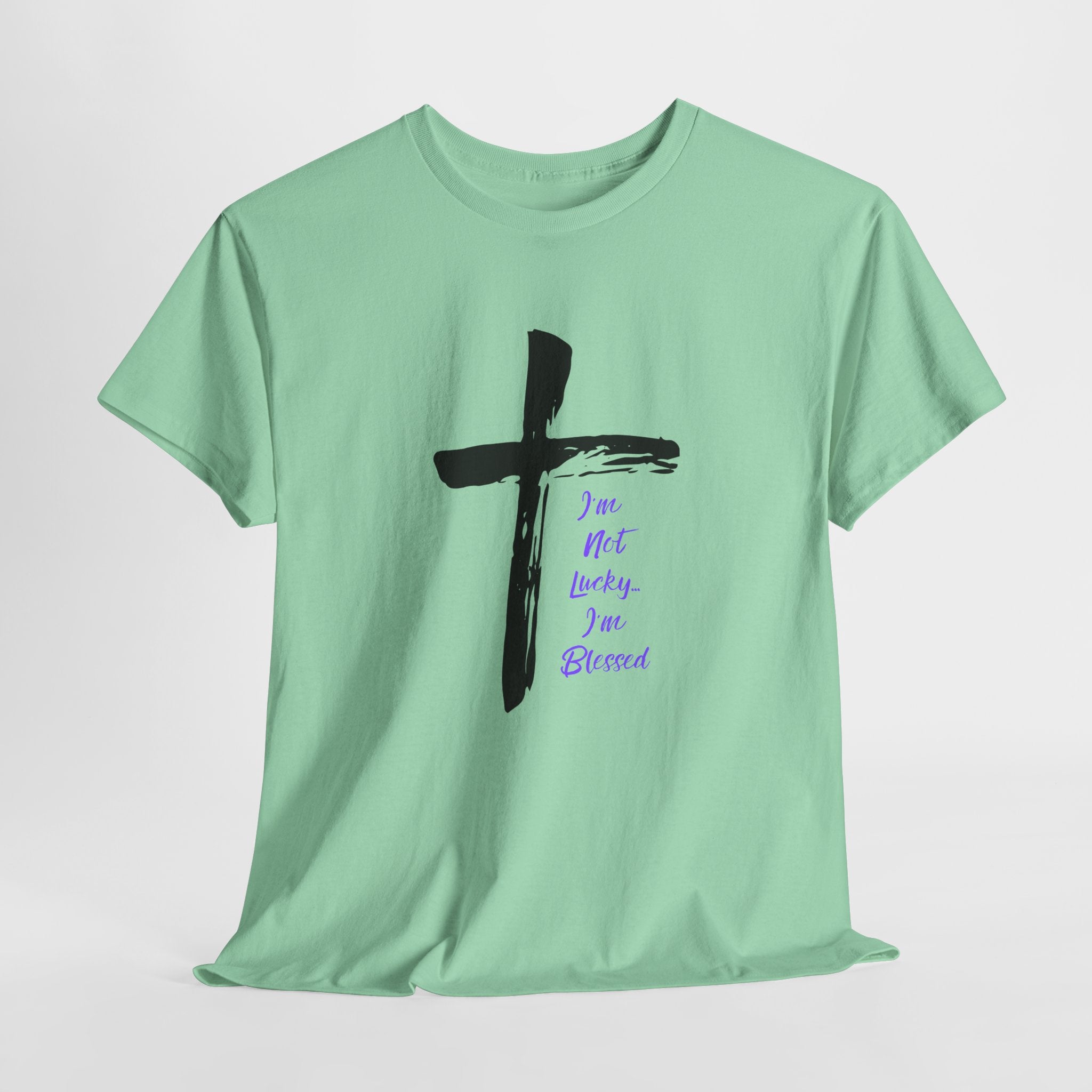 Faith-Inspired Unisex Heavy Cotton Tee - 'I NOT Lucky ...I Am Blessed'