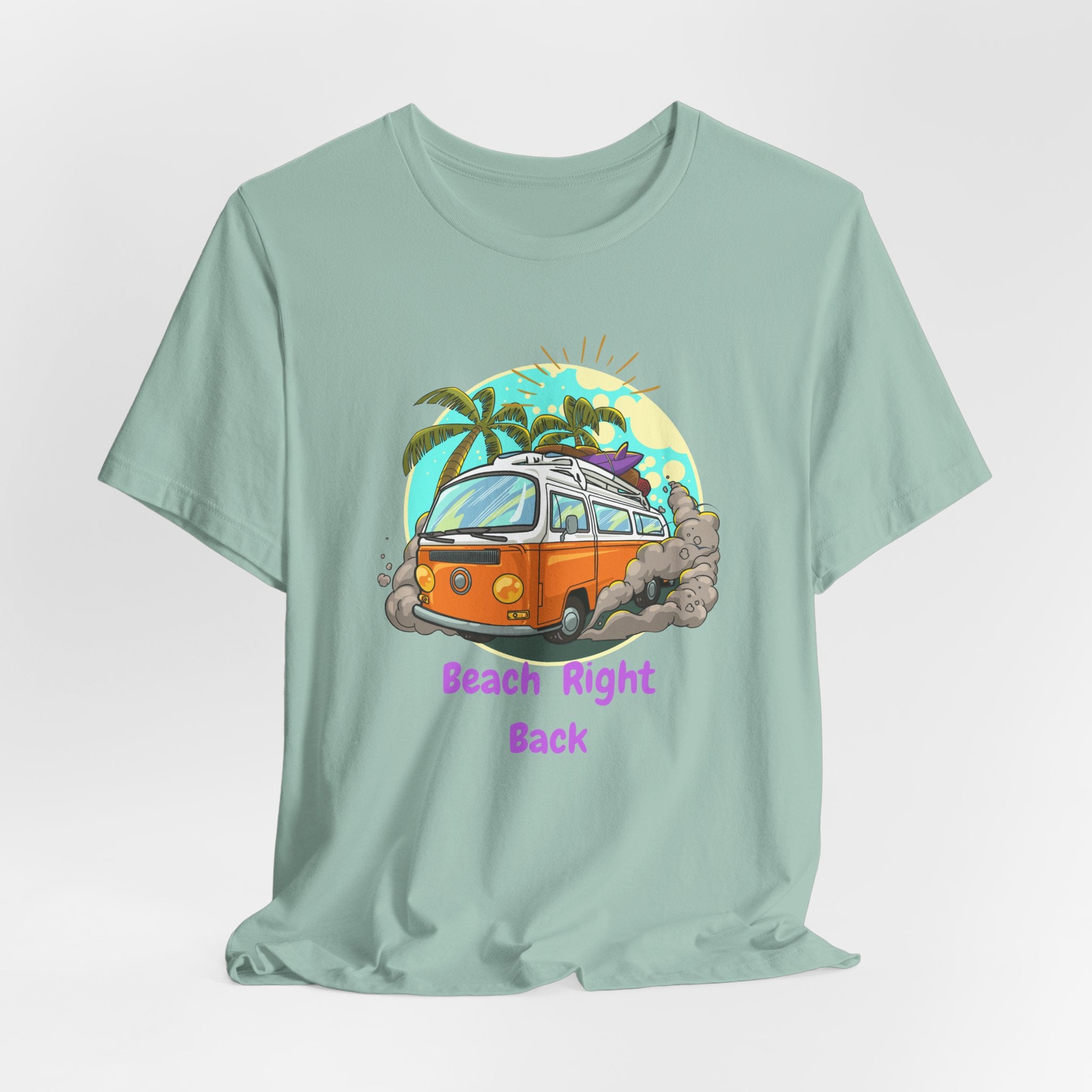 Retro VW Bus Beach Right Back Unisex Heavy Cotton Tee Shirt Design, Summer Shirt, Travel Tee, Casual Wear, Vacation Gift, Beach Holiday Clothing