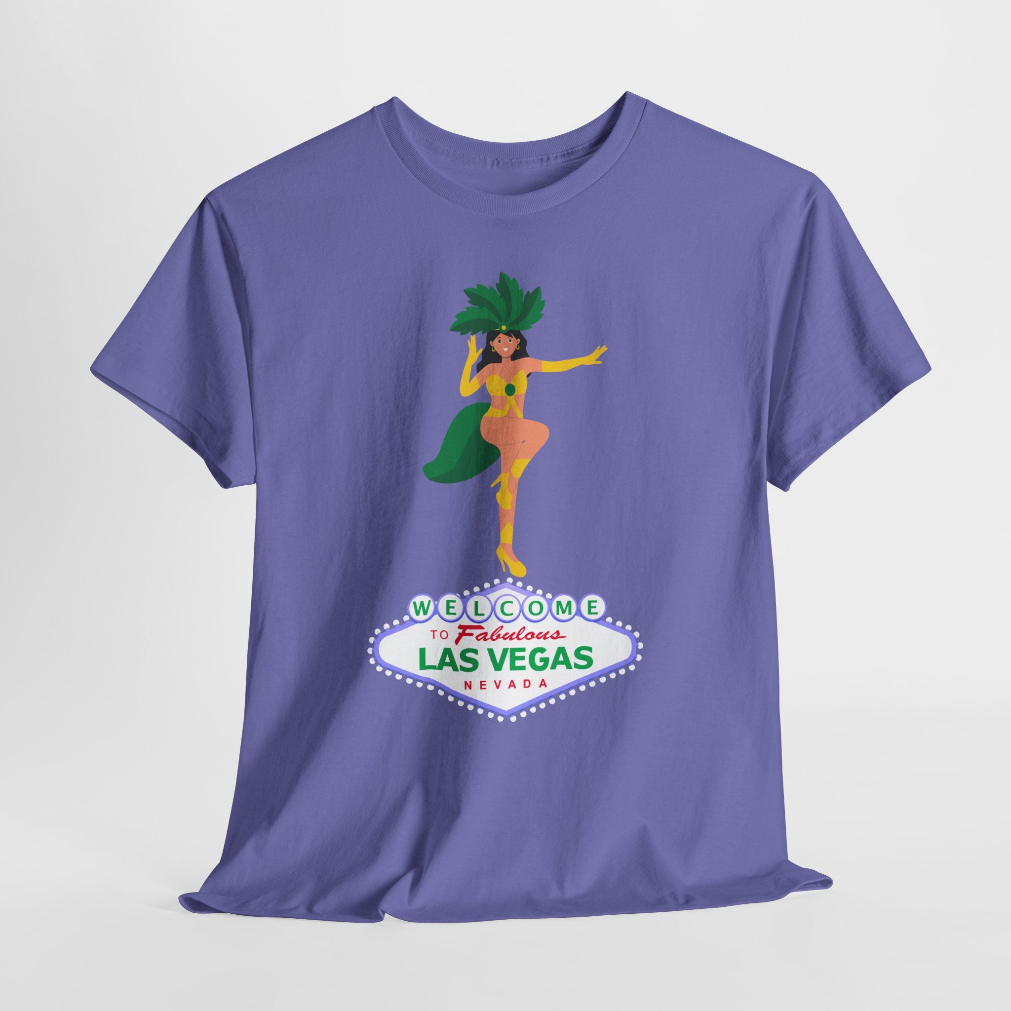Let The Weekend Party begin with this Las Vegas Showgirl Unisex Heavy Cotton T-Shirt — Welcome to Fabulous Retro Vegas Tee