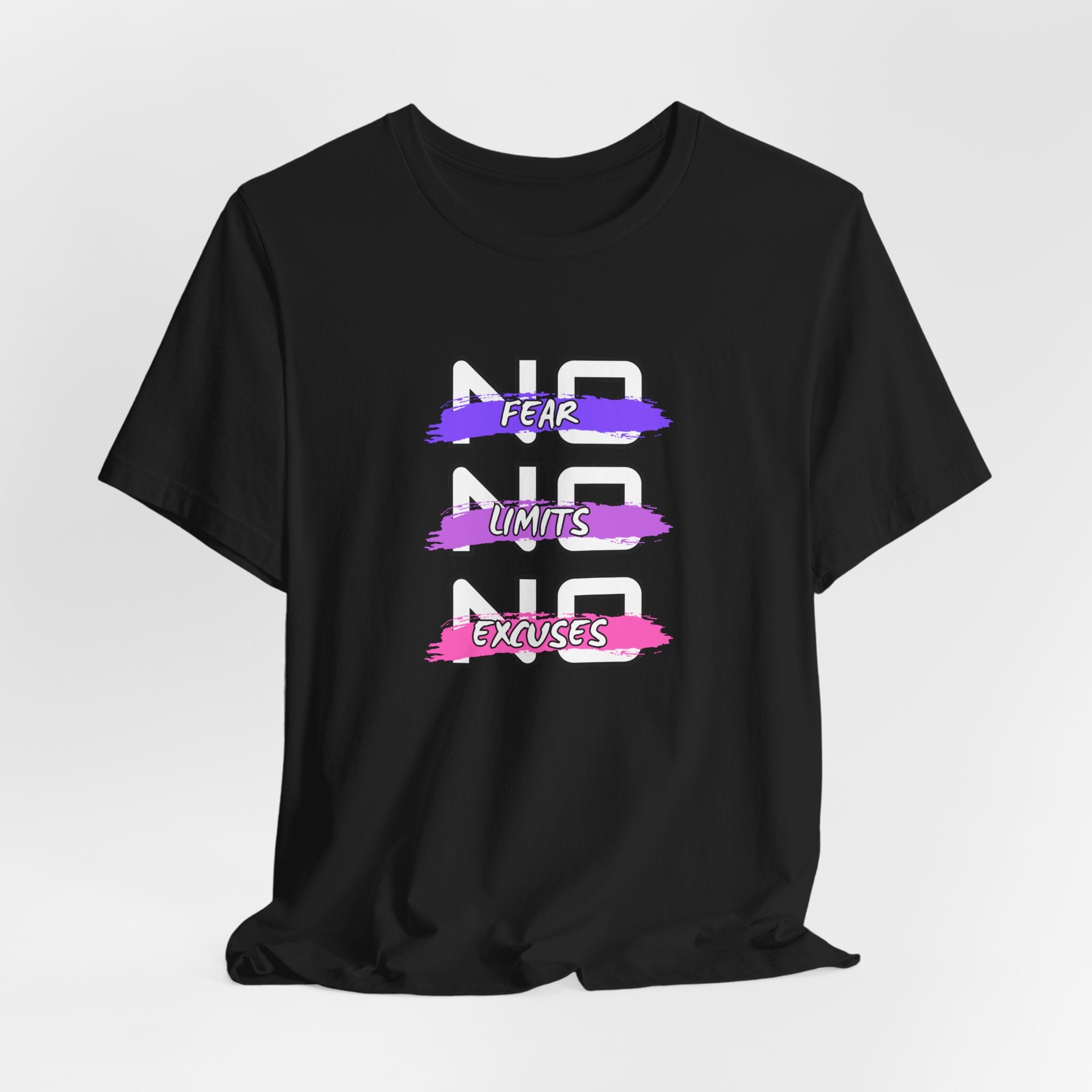 Motivational Graphic Unisex Tee - "No Limits, No Excuses"  Jersey Short Sleeve Shirt, Fitness Apparel, Workout Gear, Inspirational Tee, [...]