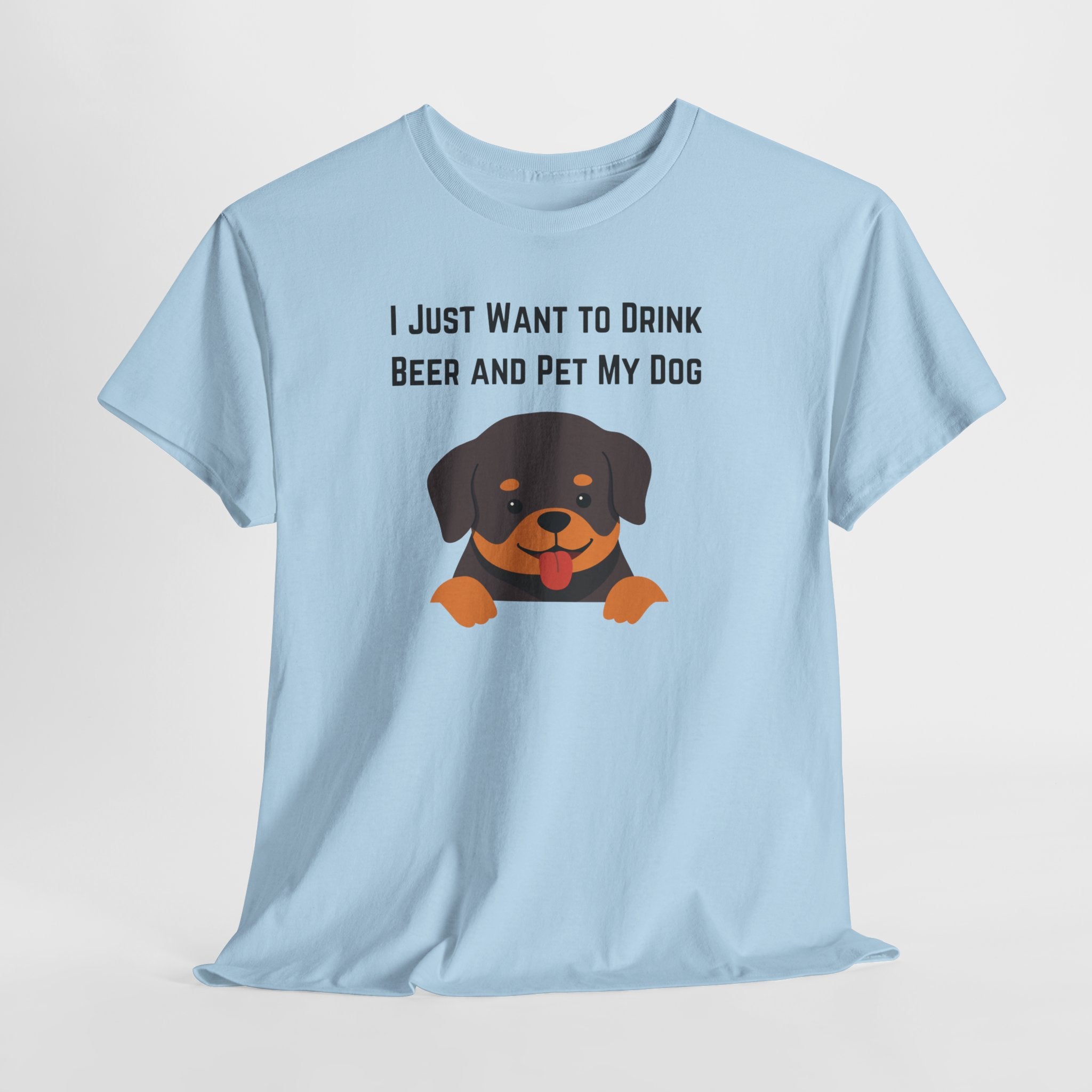 Funny Dog Lover Unisex Heavy Cotton Tee Shirt, Pet Owner Gift T-Shirt, Beer Enthusiast Top, Cute Dog Shirt, Casual Everyday Wear