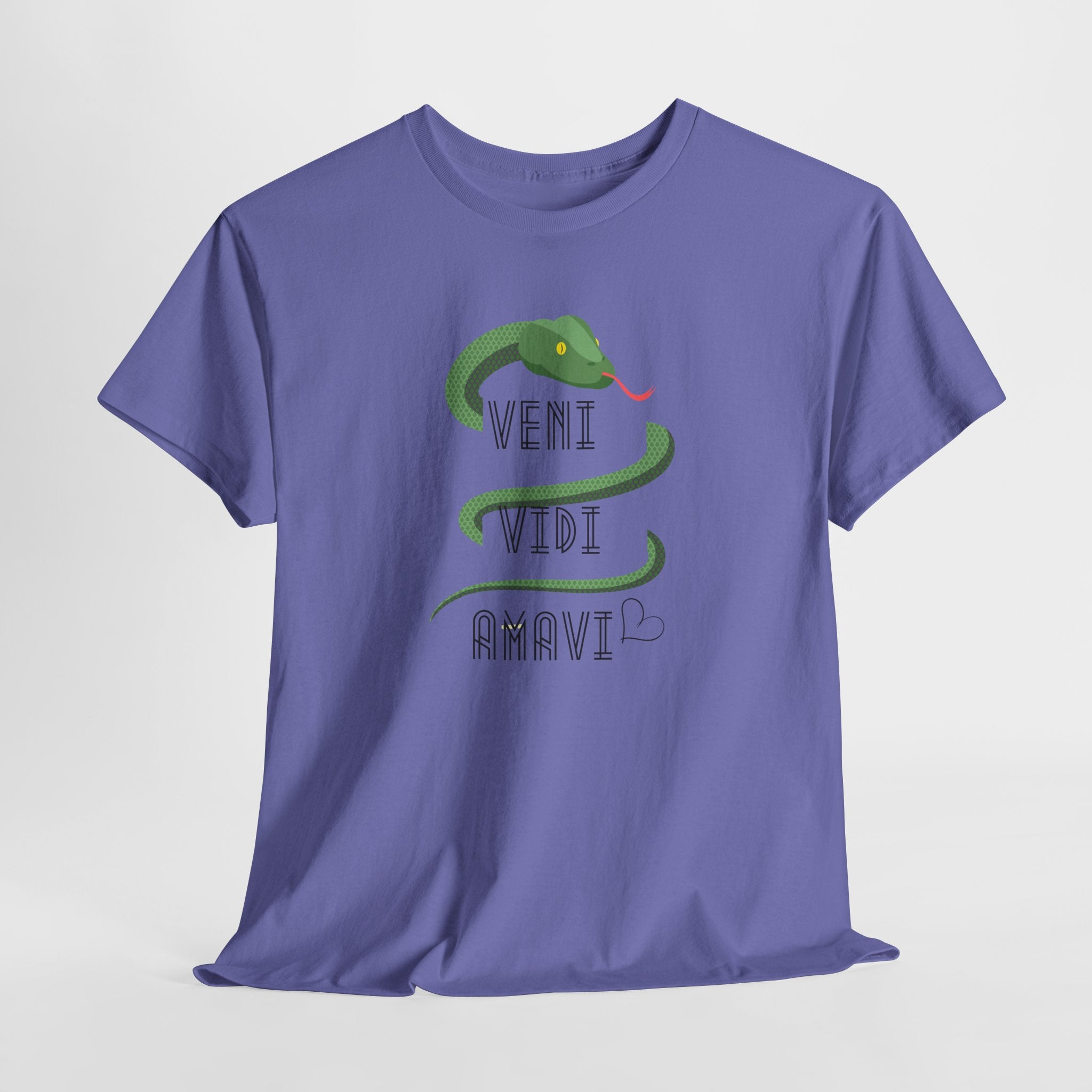 Veni Vidi Amavi  (I Came, I Saw, I Loved) Graphic Unisex Heavy Cotton Tee - Stylish Comfortable T-Shirt for Casual Wear