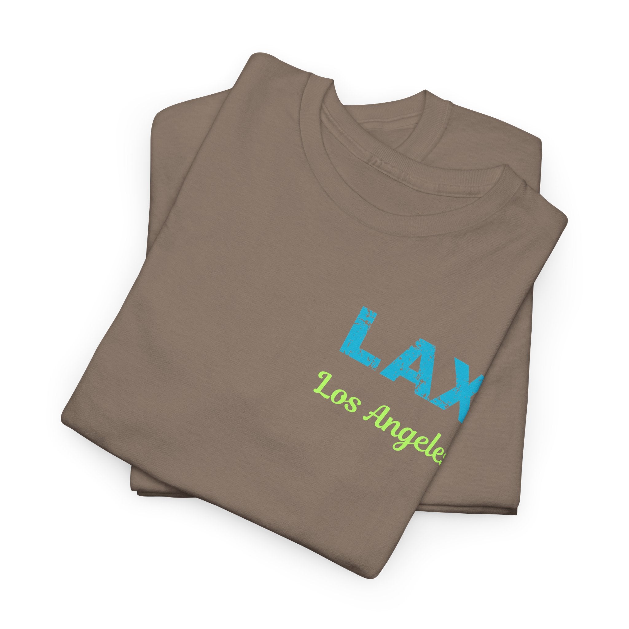 Distressed Letter LAX Los Angeles International Airport  Unisex Heavy Cotton Tee Shirt