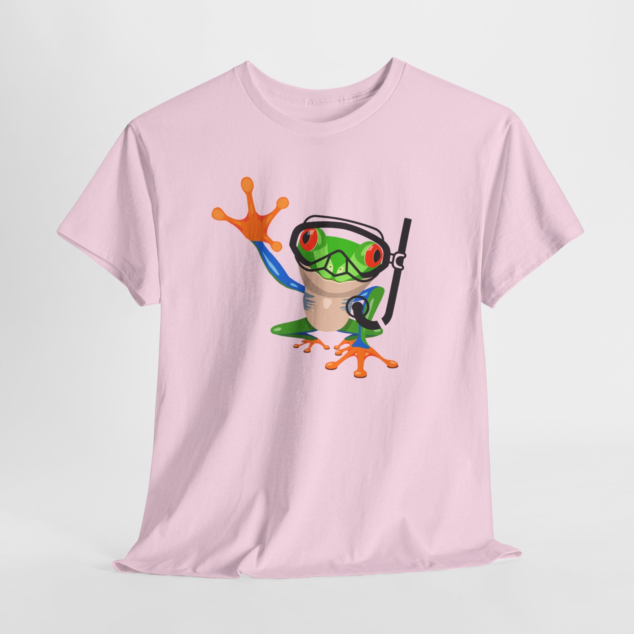 Fun Snorkel Tree Frog Diving Tee, Quirky Graphic Unisex T-Shirt, Perfect for Pool Parties, Gift for Nature Lovers, Beach Wear, Summer Vibes