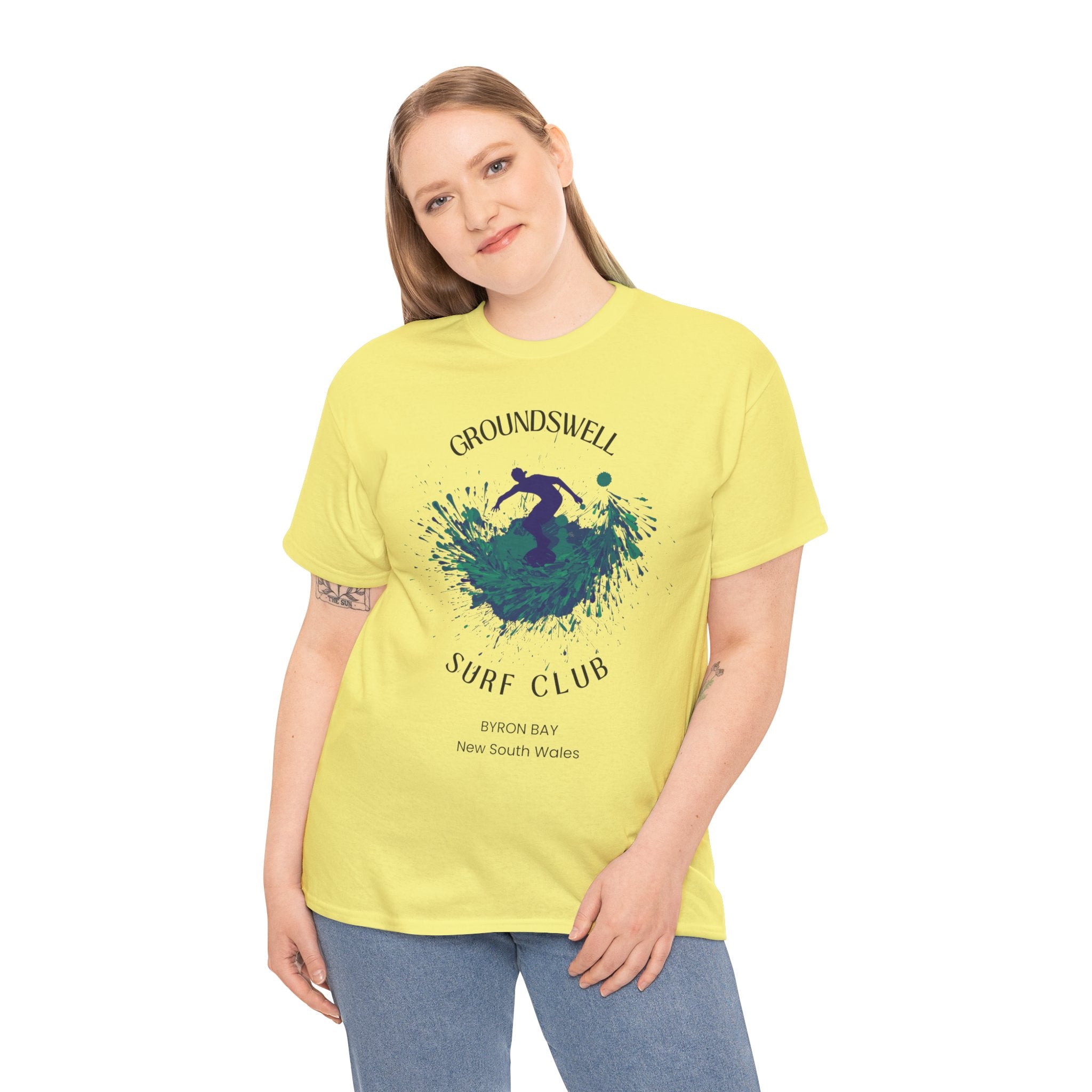 Groundswell Surf Club Byron Bay Australia unisex Tee Shirt workouts, travel, surfers paradise