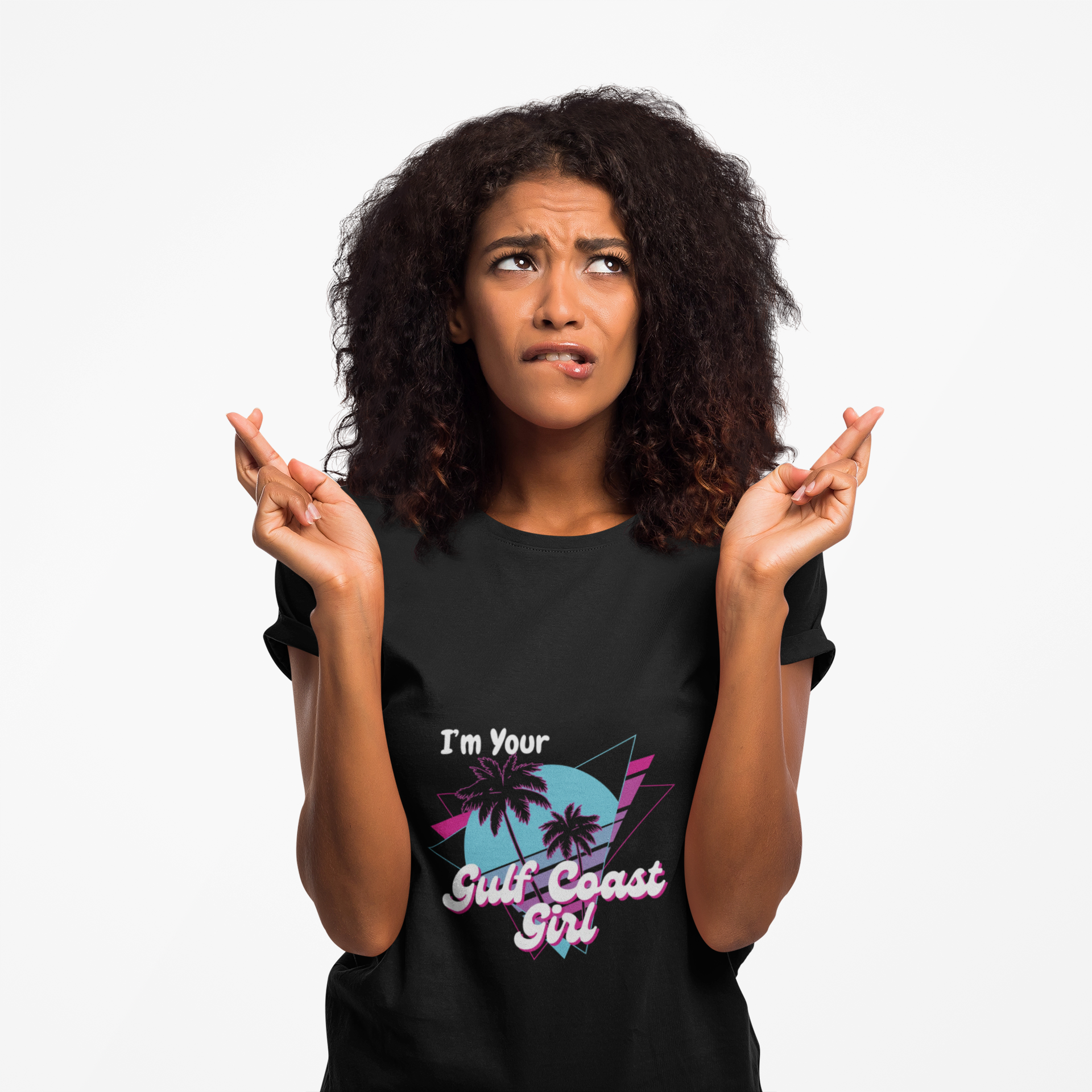 Declare to everyone that You Are (His/Her) Gulf Coast Girl  Retro 80's style unisex Tee shirt