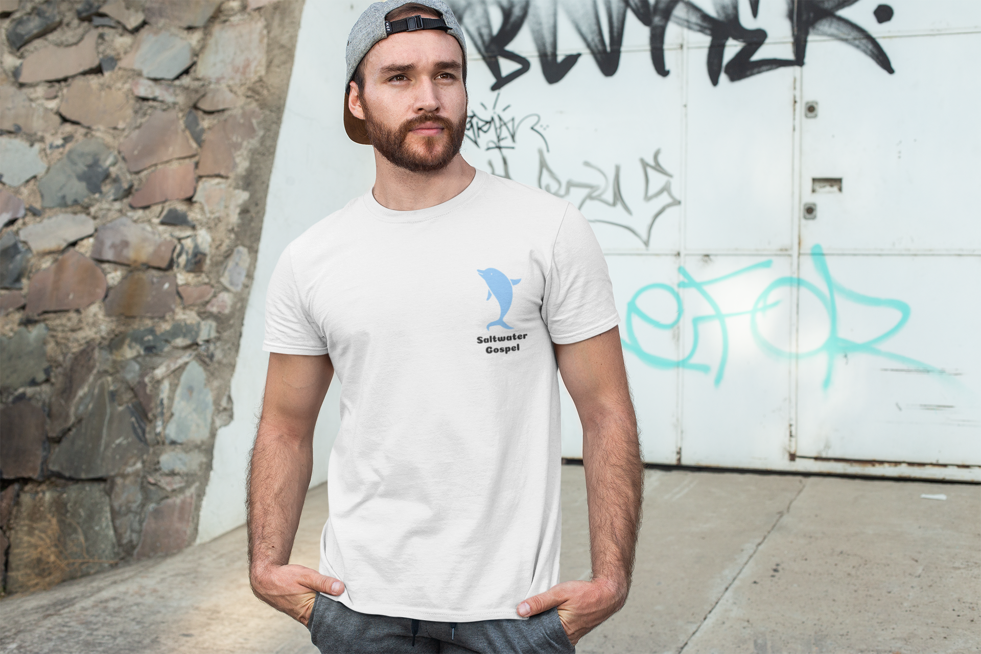 Declare the Ocean is your Soulmate with this Dolphin Design Saltwater Gospel Tee Shirt