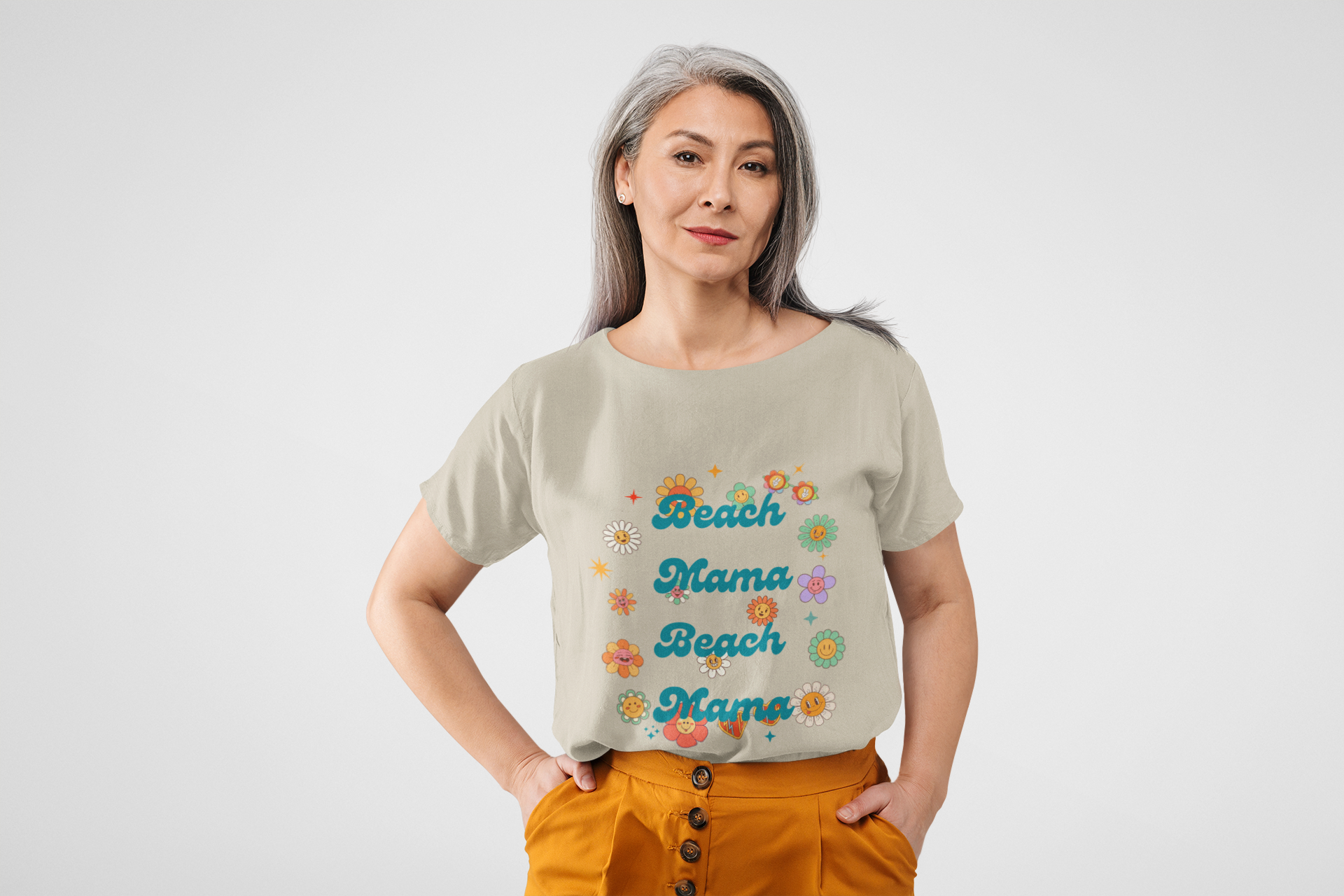 Proud to be a Retro 60's  Beach Mama  "Summer of Love" Tee  Shirt- Unisex Heavy Cotton
