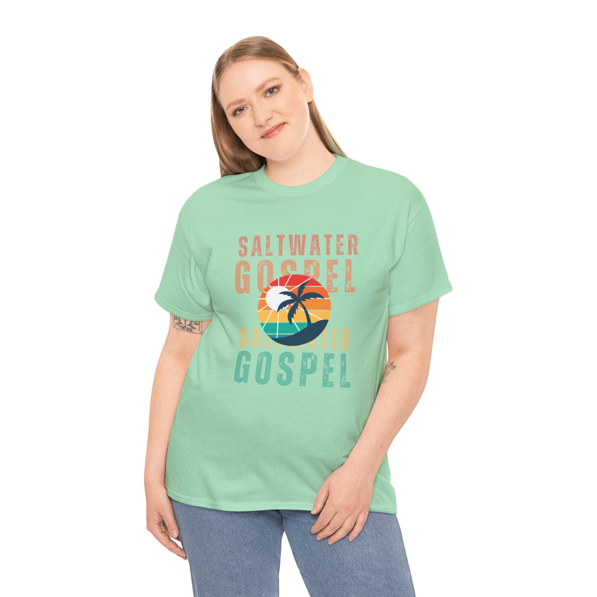 Colorful Retro designed Saltwater Gospel  Unisex T Shirt Perfect for Beach, Party, Workout...or just hangin