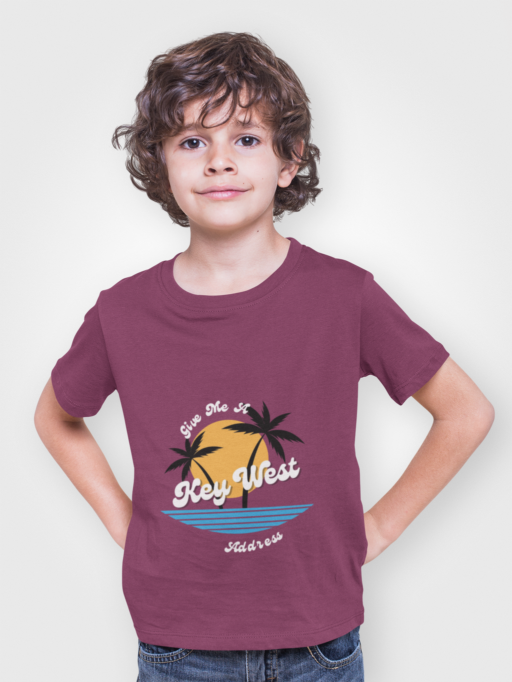 Even Kids shout...Give Me A Key West Address Unisex Tee,  Adult sizes too Summer Graphic Tee, Vacation Shirt, Beachwear, Fun Gift for Friends, Family Getaways