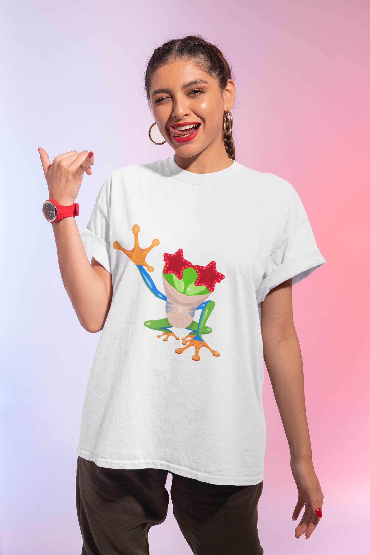 Fun Rocket Man Tree Frog Unisex Heavy Cotton Tee - Fun, Quirky Apparel for Nature Lovers, Gift for Kids and Adults, Summer Casual Wear, [...]