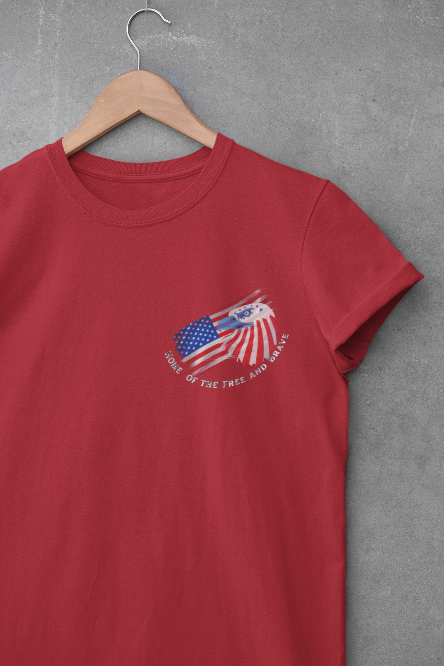 Patriotic Home of Free and Brave (Dark Shirts) Unisex Heavy Cotton Tee - Casual Tee, Vintage Style Shirt, Fourth of July Gift, USA Pride Apparel, Comfortable Everyday Wear