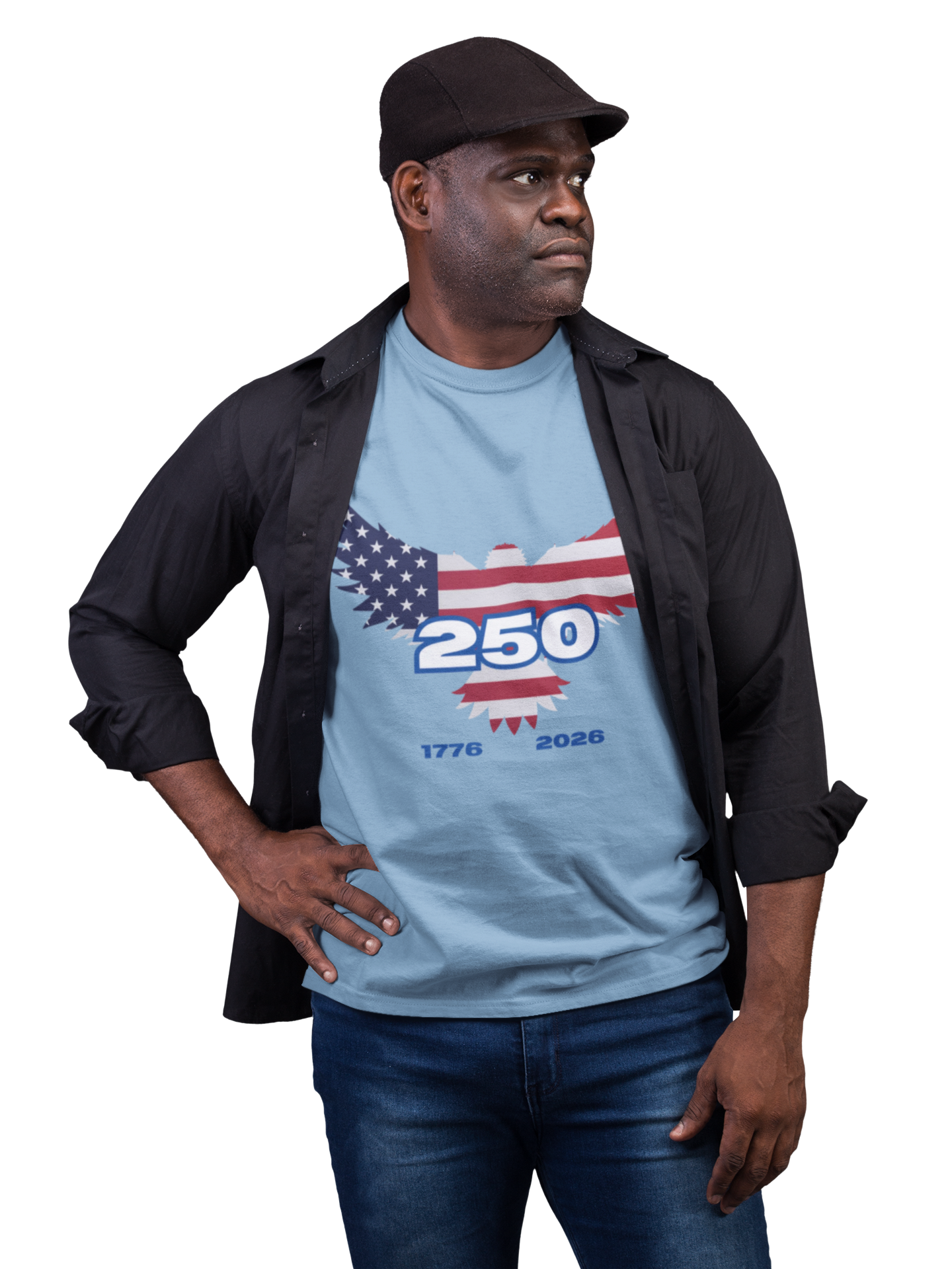 Patriotic Eagle  250th USA Birthday Graphic Tee, Unisex USA Independence Day Shirt, 250th Anniversary Apparel, American Pride T-Shirt, Fourth of July Outfit