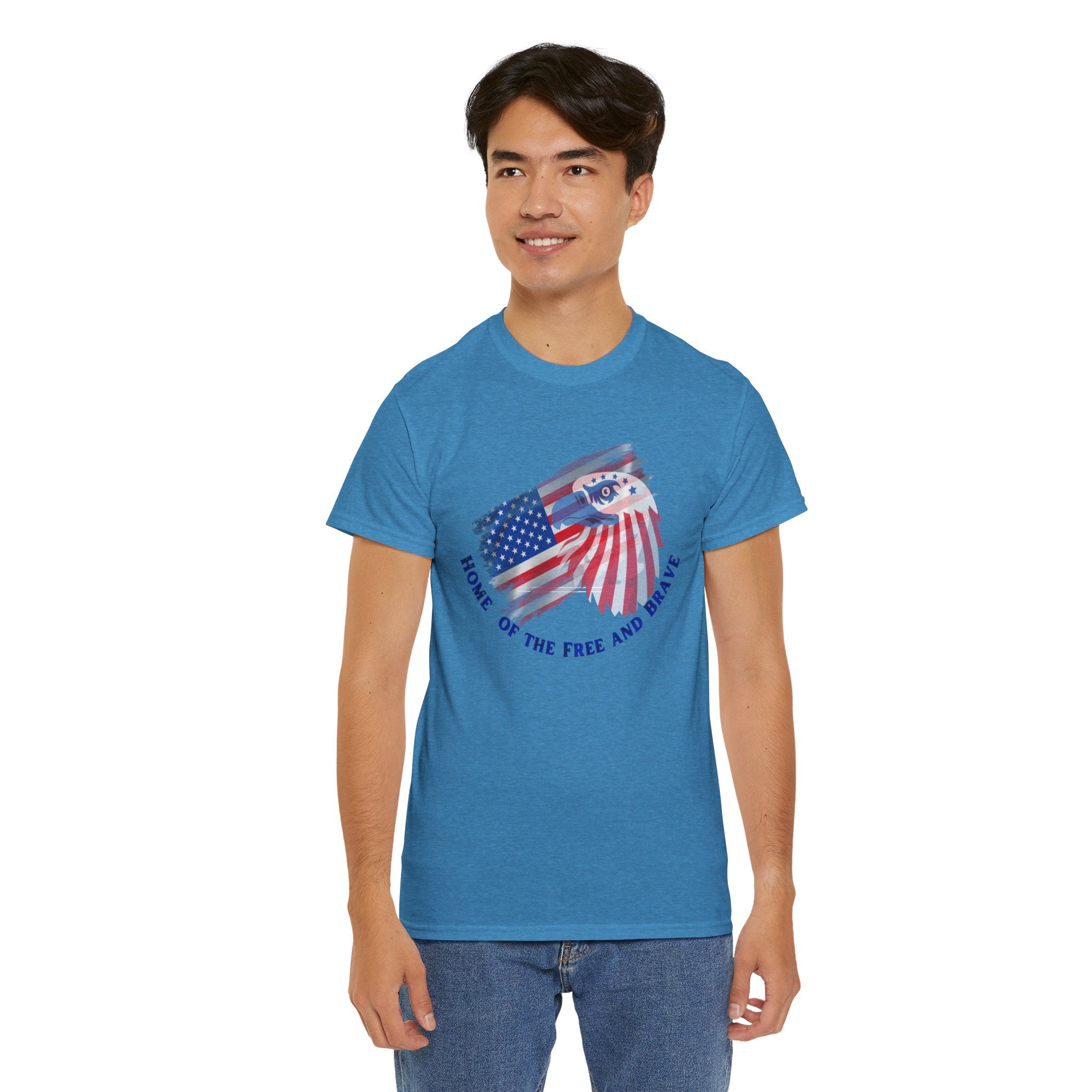 Patriotic Home of the Free and Brave Unisex T-Shirt - Home of the Free and Brave, Veterans Day Gift, Independence Day Tee, Remembrance Shirt, USA Pride Apparel