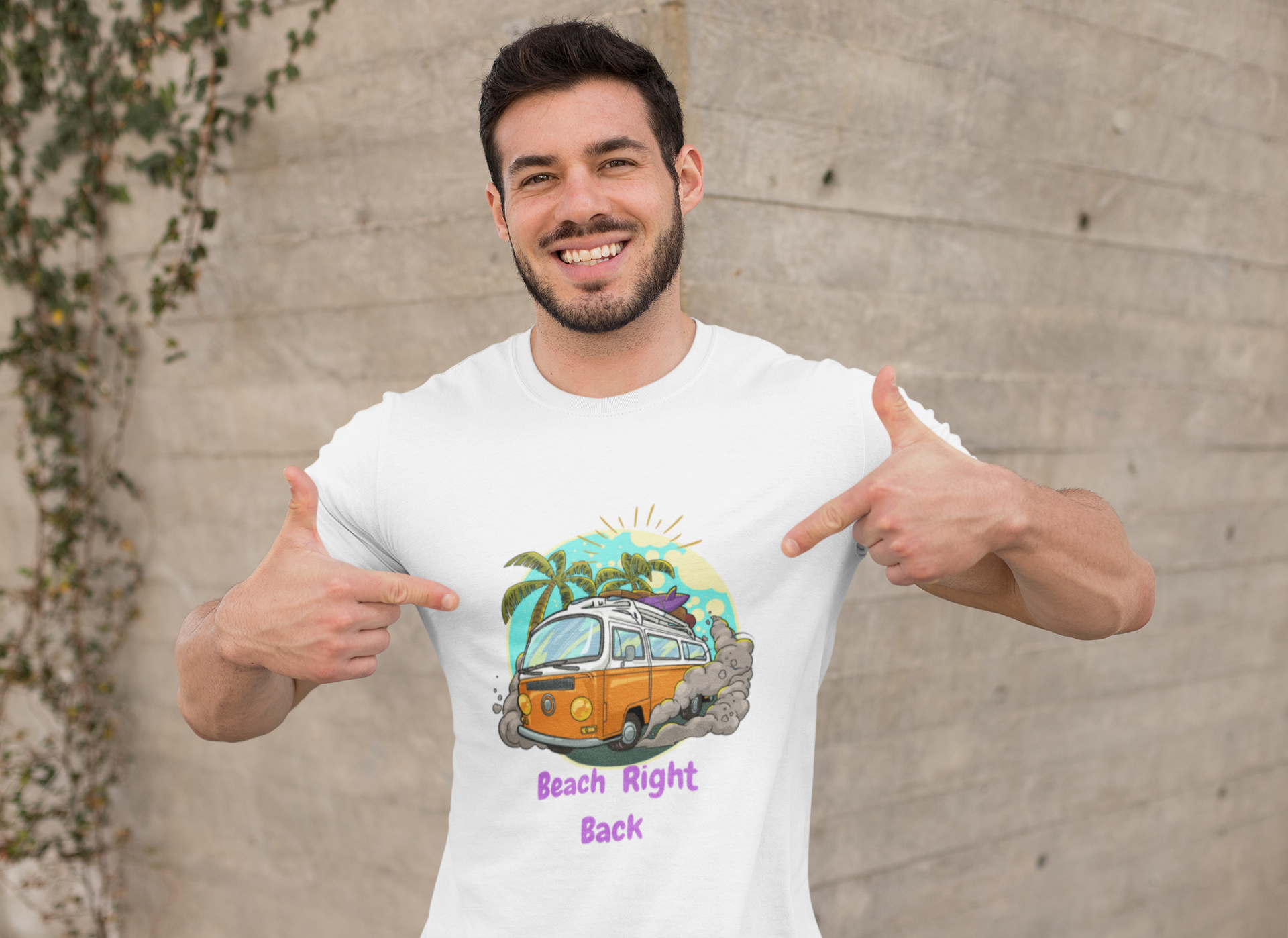 Retro VW Bus Beach Right Back Unisex Heavy Cotton Tee Shirt Design, Summer Shirt, Travel Tee, Casual Wear, Vacation Gift, Beach Holiday Clothing
