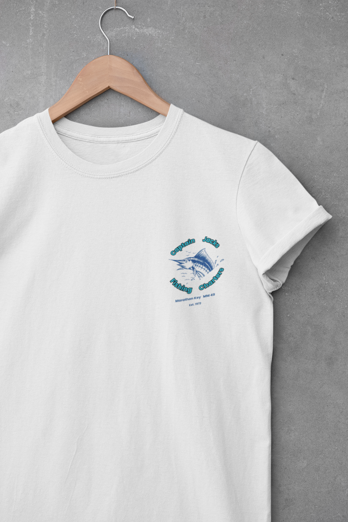 Capt Jack's Fishing Charter Marathon Key, FL. (WHITE ONLY) Design Unisex Jersey Tee, Casual Wear, Gift for Him/Her, Summer Essentials, Everyday Style