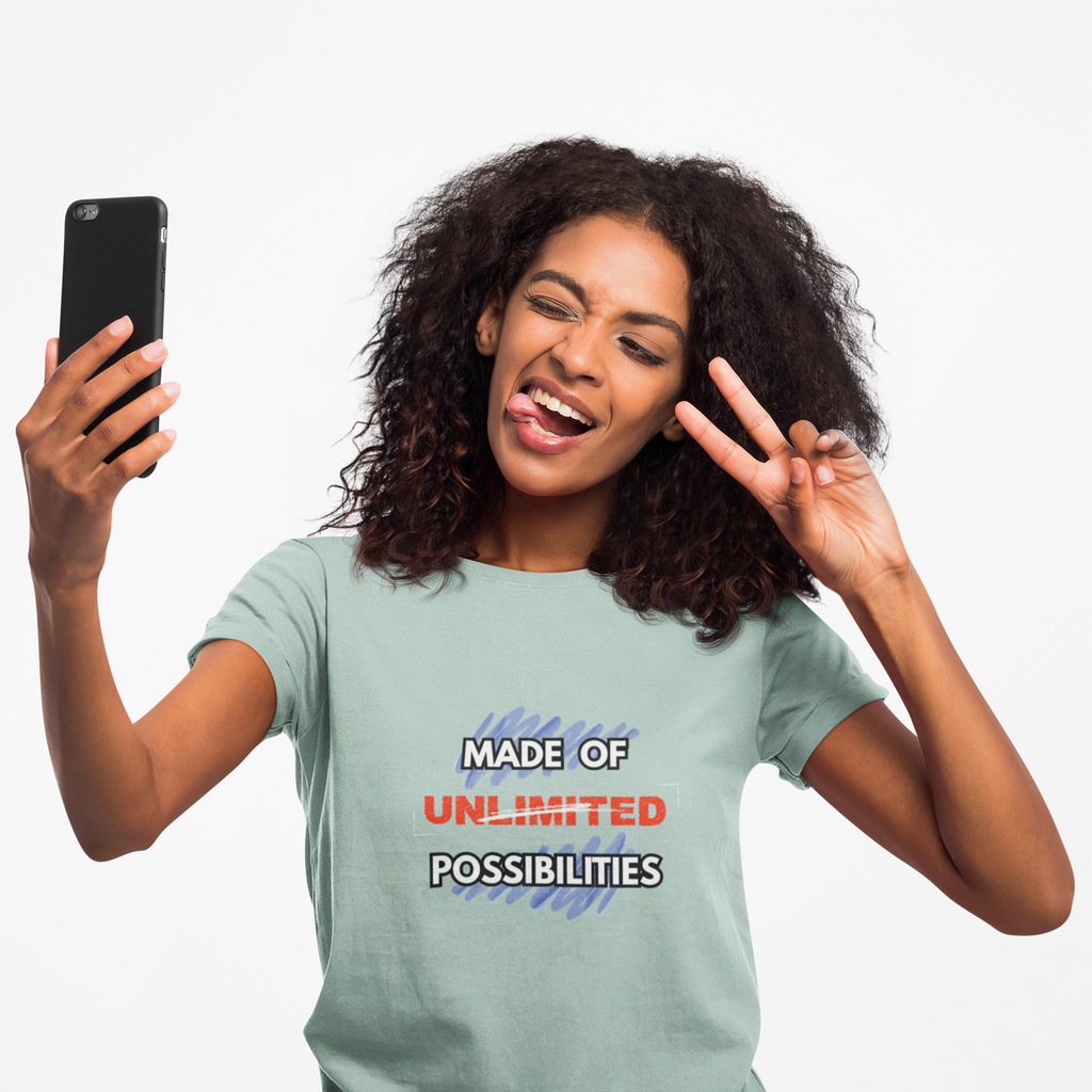 Inspirational Short Sleeve Unisex Workout Tee - Made of Unlimited Possibilities, Motivational Shirt, Casual Wear, Gift Idea, Everyday Tee, [...]