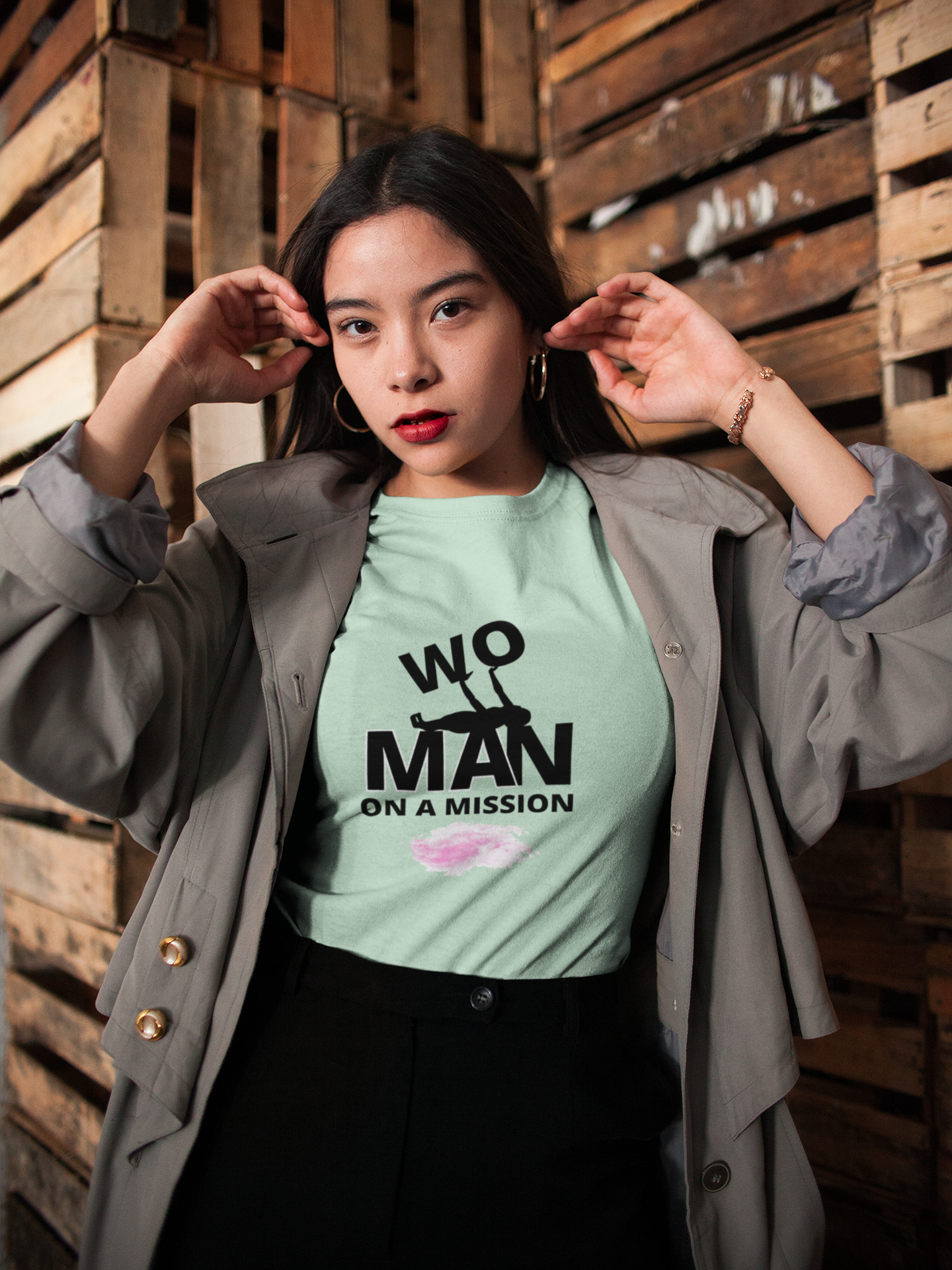 Declare to all that YOU are a WOman on a  Mission Unisex Heavy Cotton Tee, Motivational T-Shirt, Positive Quote Top, Gift for Her, Casual Wear