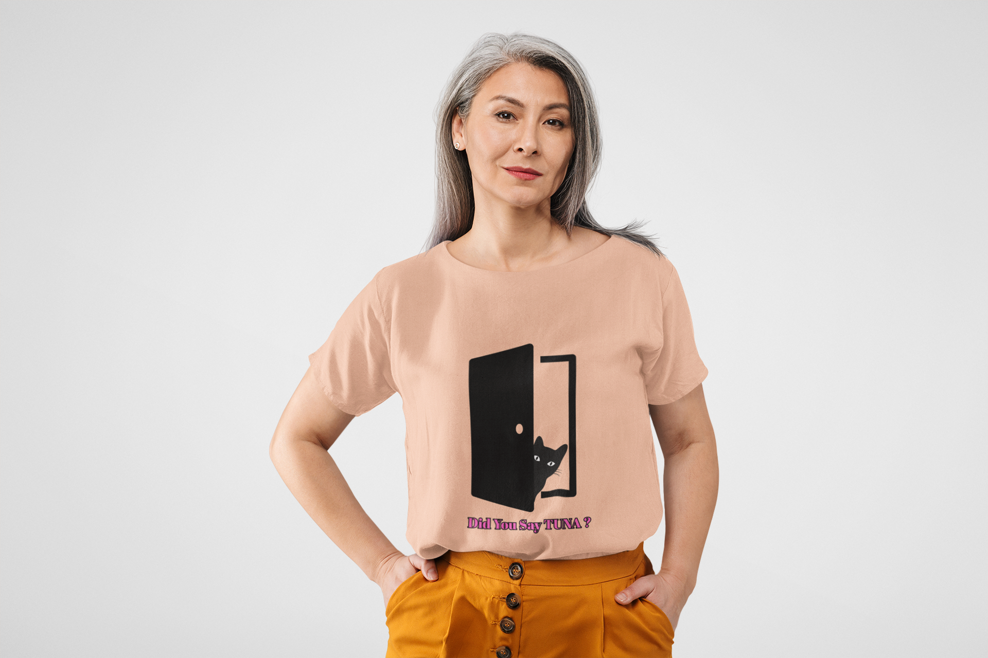 Cute Cat Lover's Tee - "Did You Say TUNA?" Unisex Jersey Short Sleeve T-Shirt