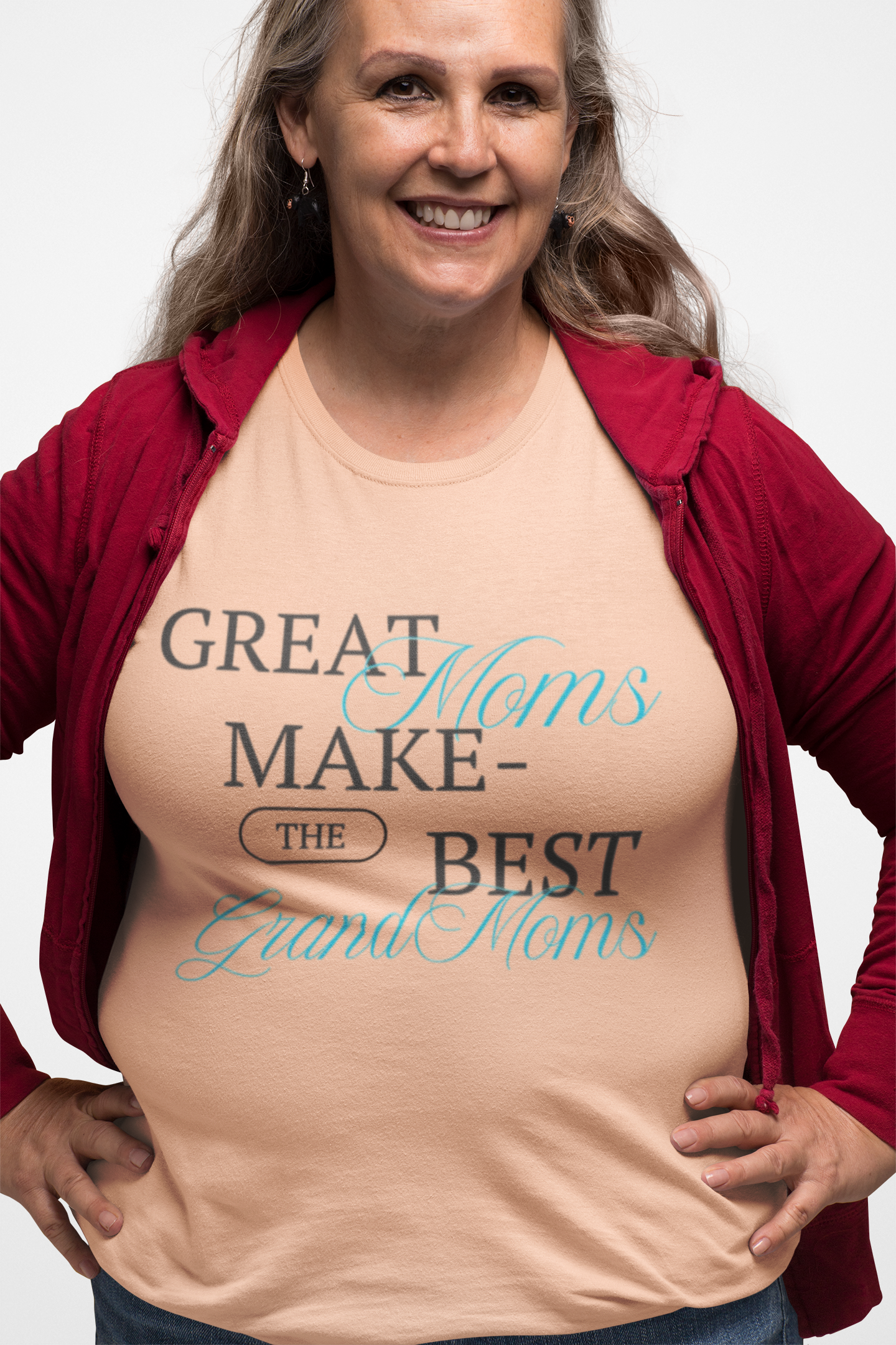 You'll Make Her Smile with this Fun and Heart Warming Great Moms Make the Best Grand Moms Unisex Heavy Cotton Tee Shirt
