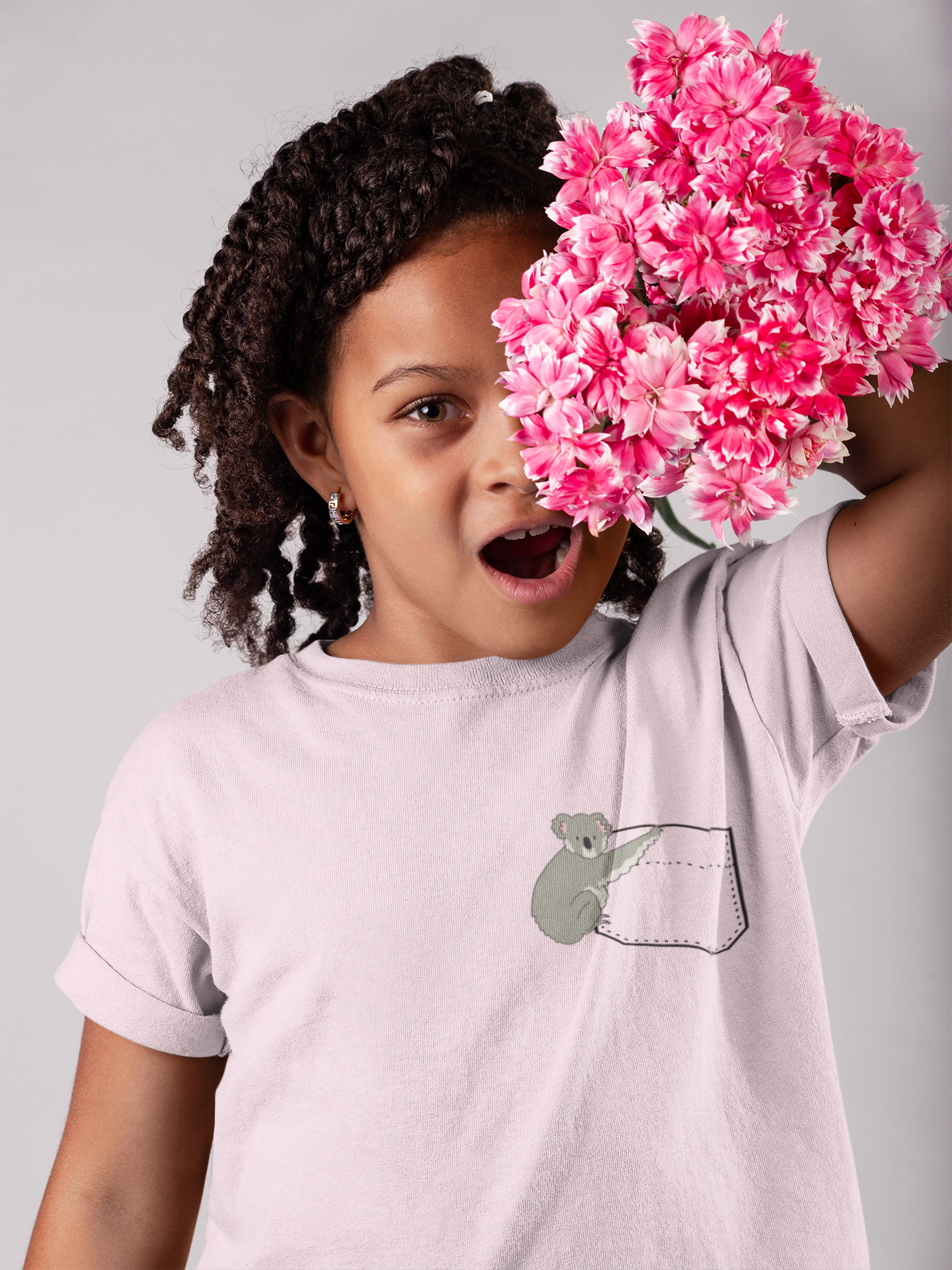 Cute and Fun Pocket Pet (Koala)  Unisex Heavy Cotton Toddler T-Shirt.  There is NO Pocket in this Shirt.  The Pocket is part of the Artwork