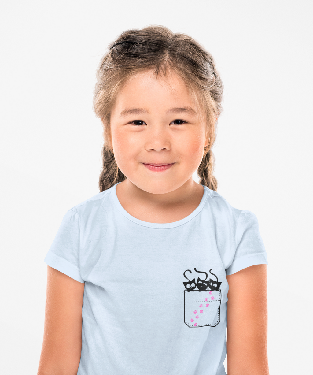 Cute and Playful Pocket Pet (Kittens) Unisex Heavy Cotton Toddler  The Shirt has NO Pocket.  The Pocket is part of the Artwork