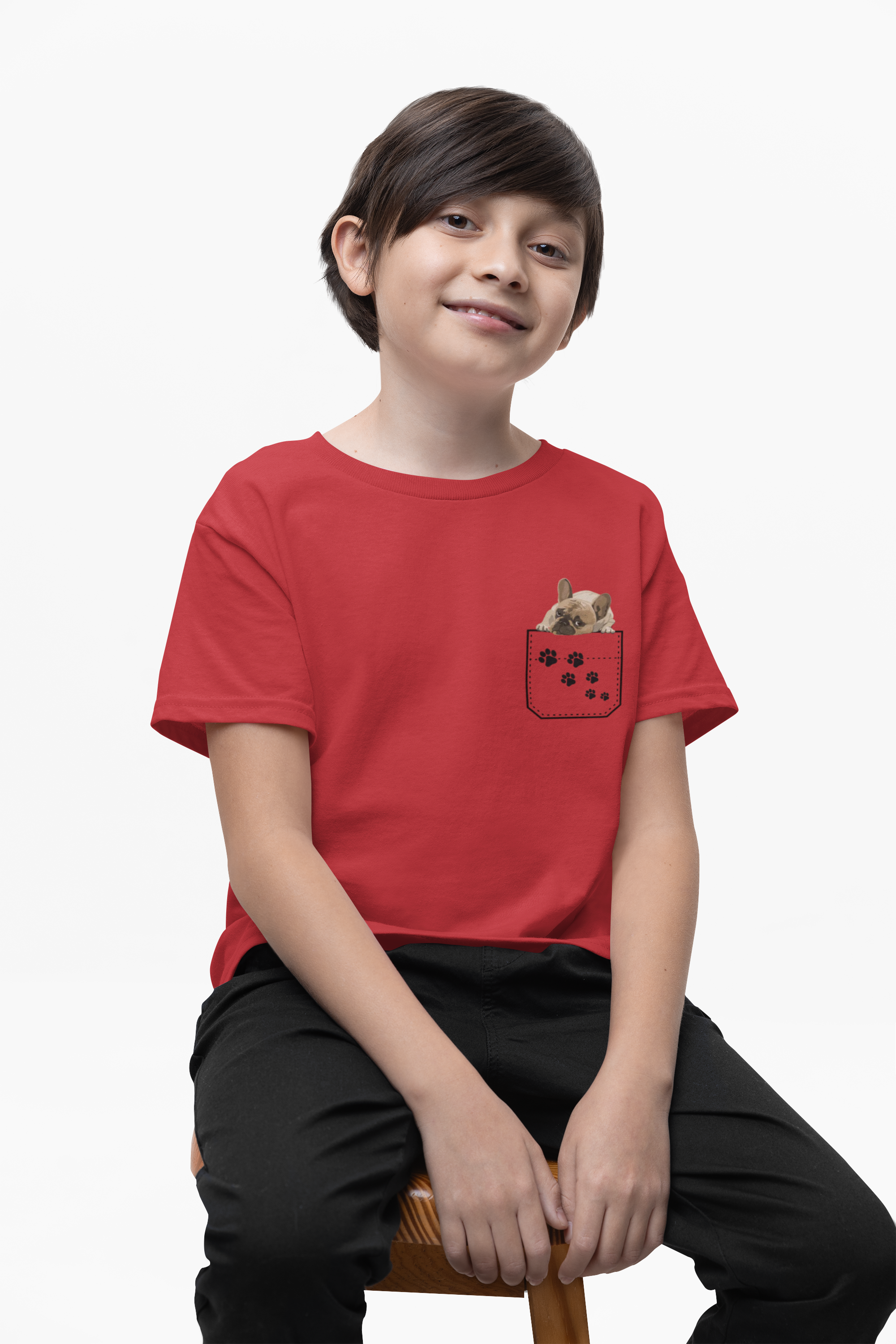 Cute and Fun Pocket Pet (Dog) Unisex Heavy Cotton Toddler T-Shirt  The Shirt Does NOT have a Pocket.  The Pocket is part of the Artwork