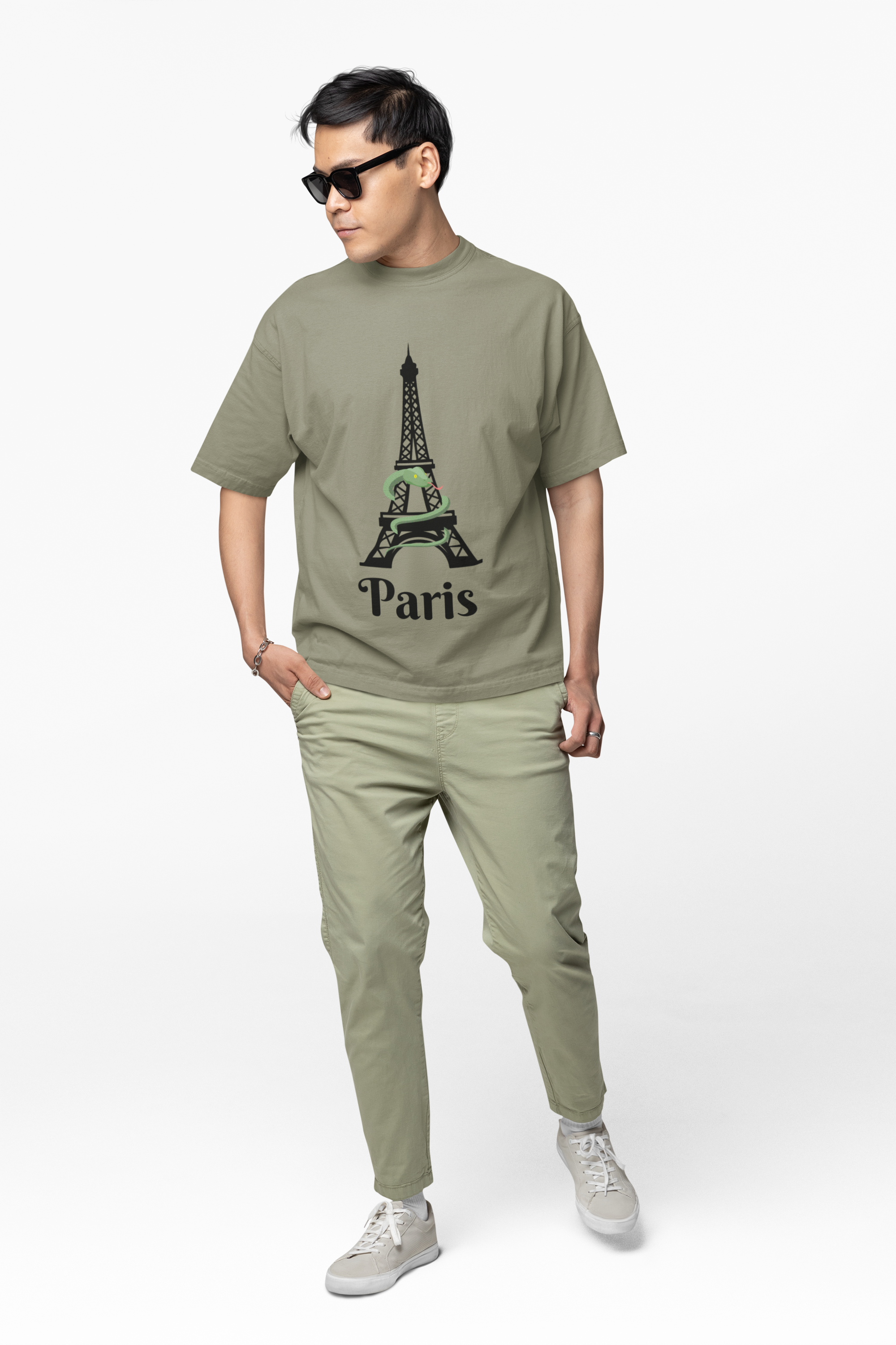 Fun and Quirky Paris Eiffel Tower Graphic Unisex Heavy Cotton Tee Shirt