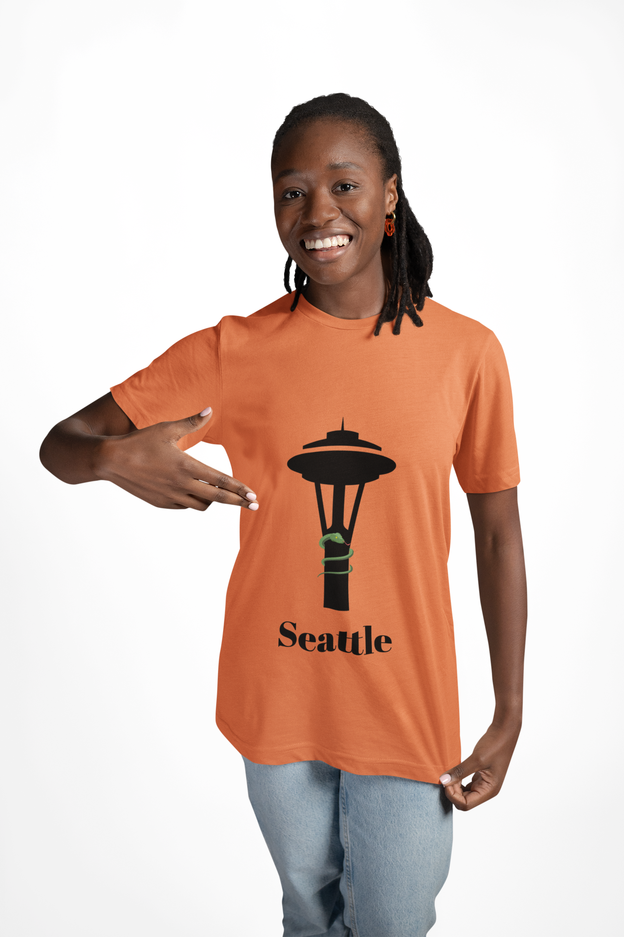 Quirky and Fun Seattle Needle Skyline Graphic Unisex Heavy Cotton Tee - Urban Style Graphic T-Shirt