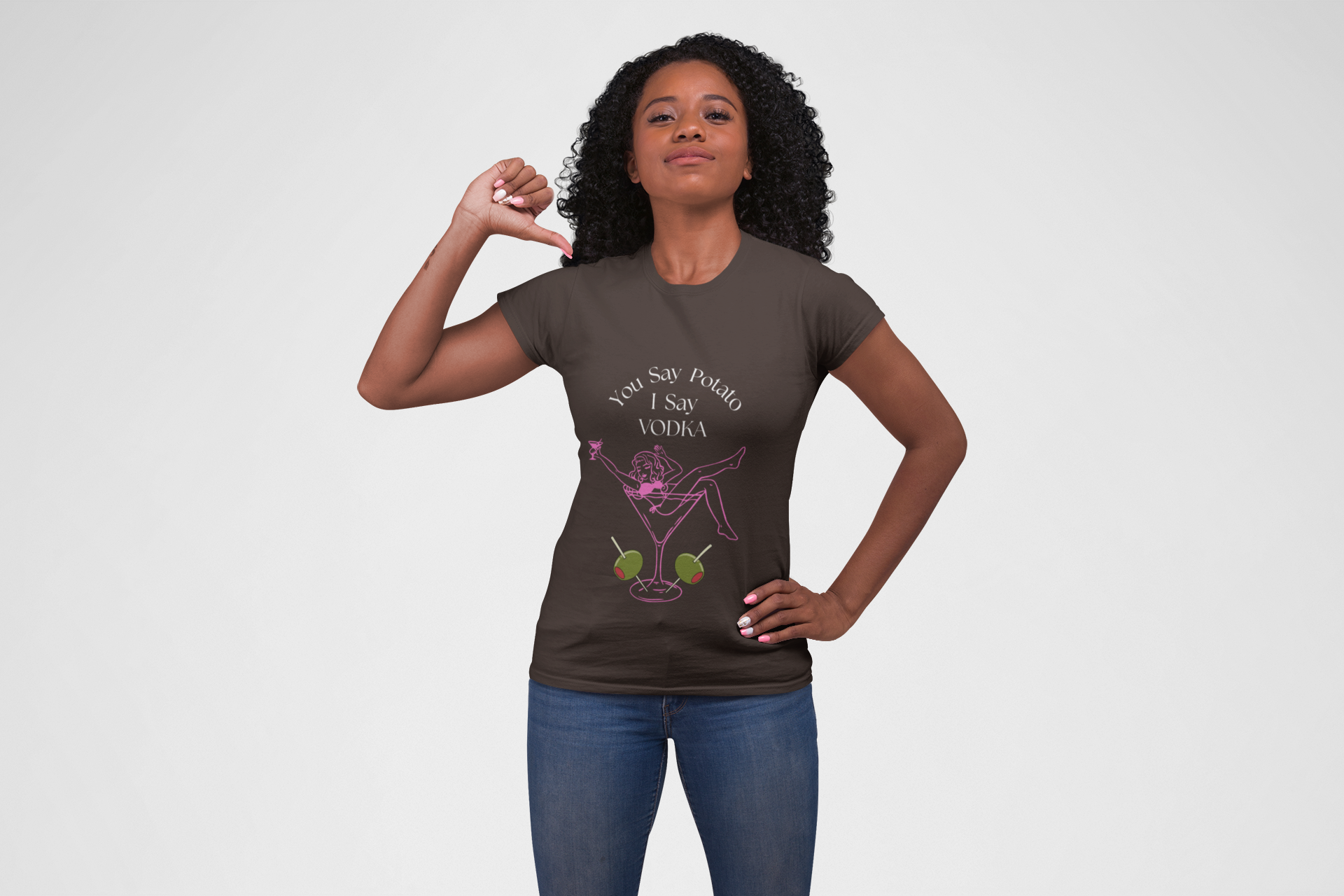Fun Martini Girl Graphic Cocktail Culture Unisex Heavy Cotton Tee — Retro Pinup Cocktail T-Shirt