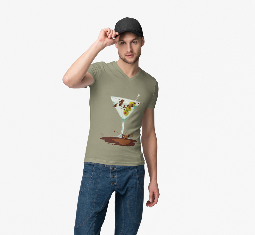 Fun Graphic "Dirty Martini" Unisex Heavy Cotton T-Shirt — Contemporary Graphic Cocktail Culture