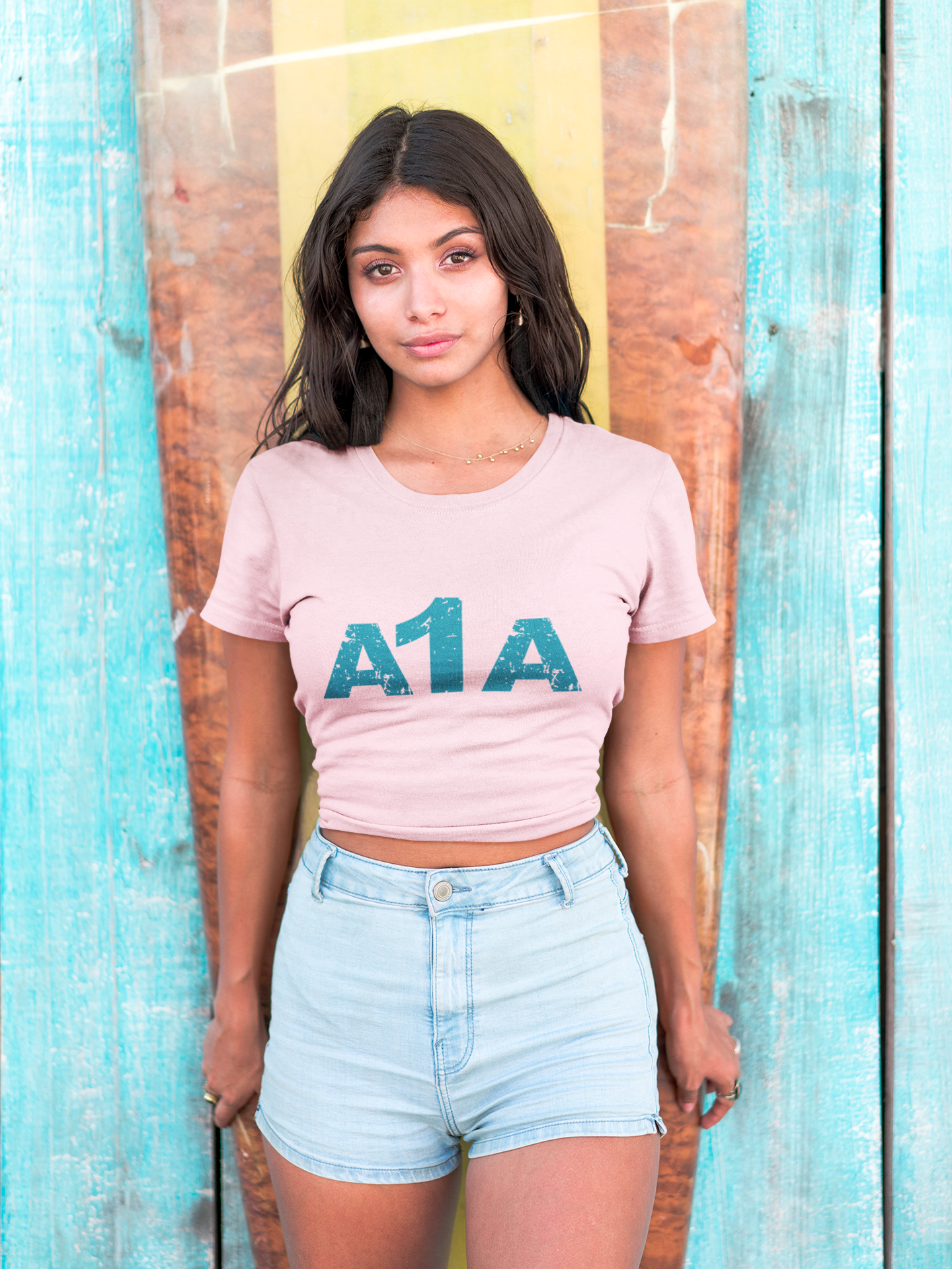 Headin Down The Coast on A1A Retro Beach Unisex Heavy Cotton T‑Shirt — Vintage Florida Highway Nautical Tee