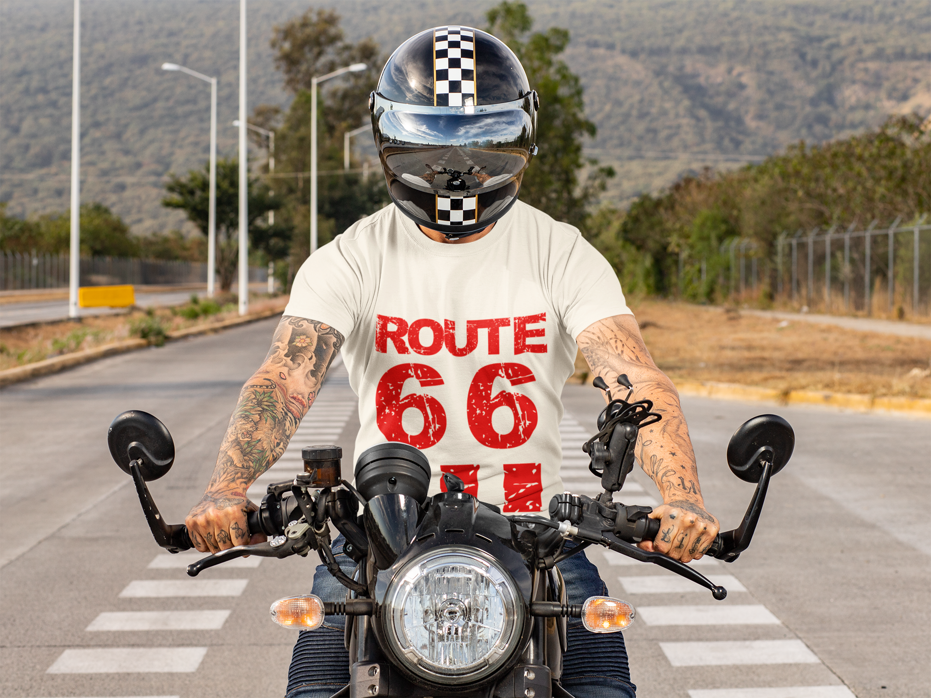 Route 66 Vintage Graphic Unisex Heavy Cotton Tee – Retro Distressed Road Trip T‑Shirt