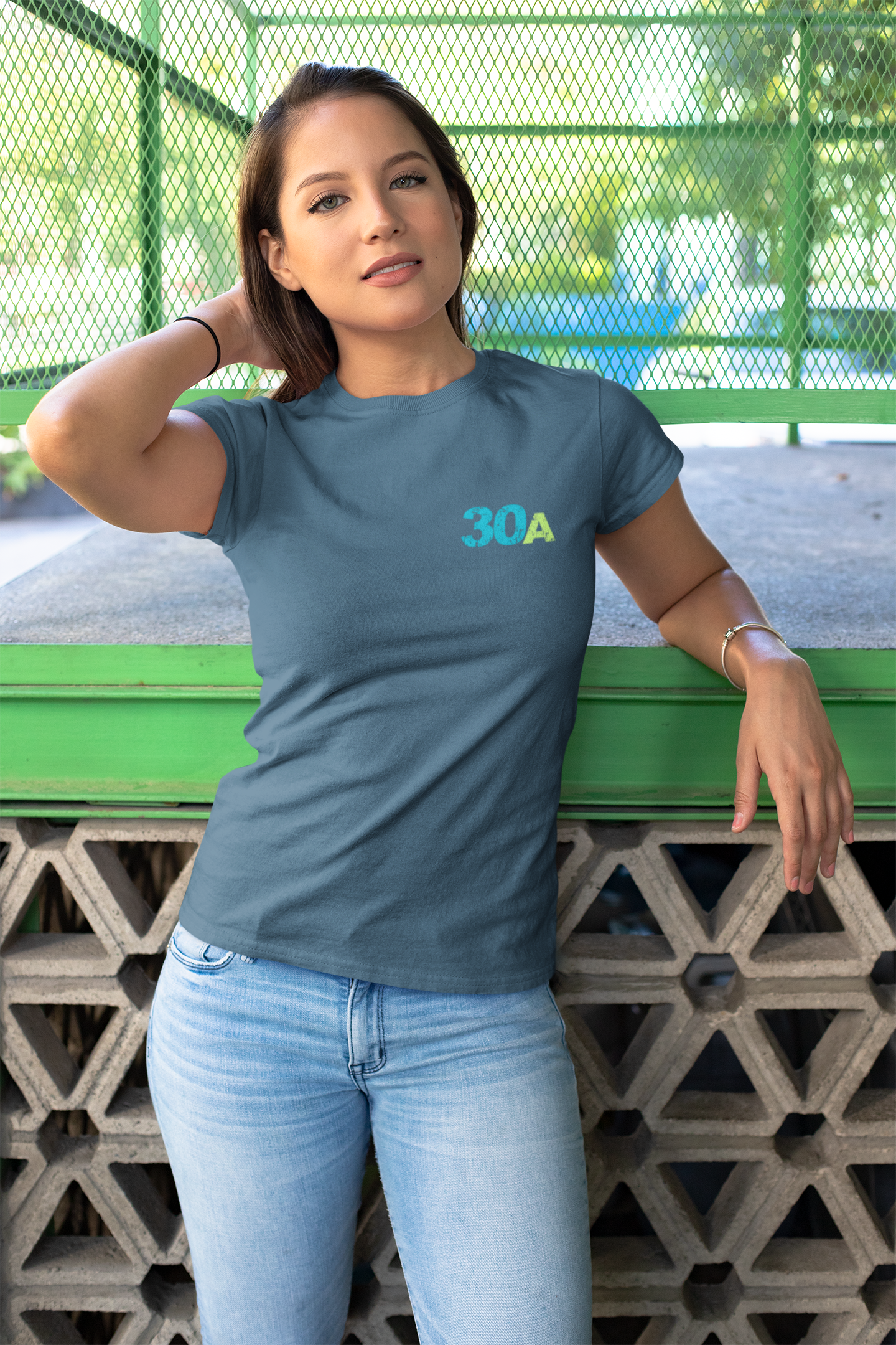 Distressed 30A Beach Logo Unisex Heavy Cotton T-Shirt — Emerald  Coastal Highway Vacation Tee